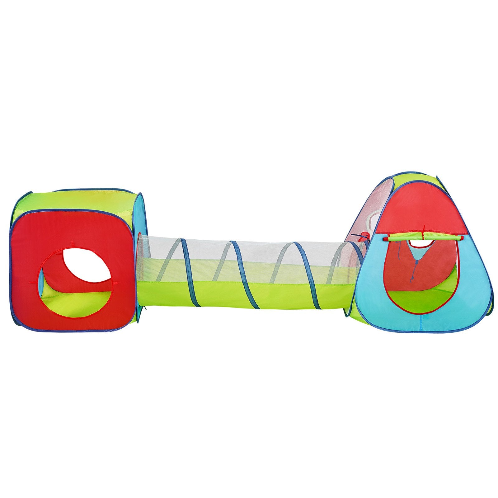 3-in-1 Kids Play Tent with Tunnel Indoor/Outdoor Pop Up Playhouse Multicolor