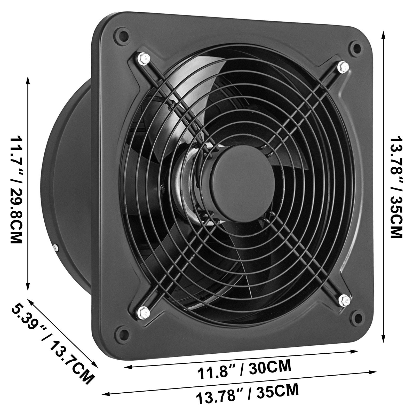 Industrial Metal Ventilation Extractor 30 cm Axial Exhaust Fan 150W Air Blower
