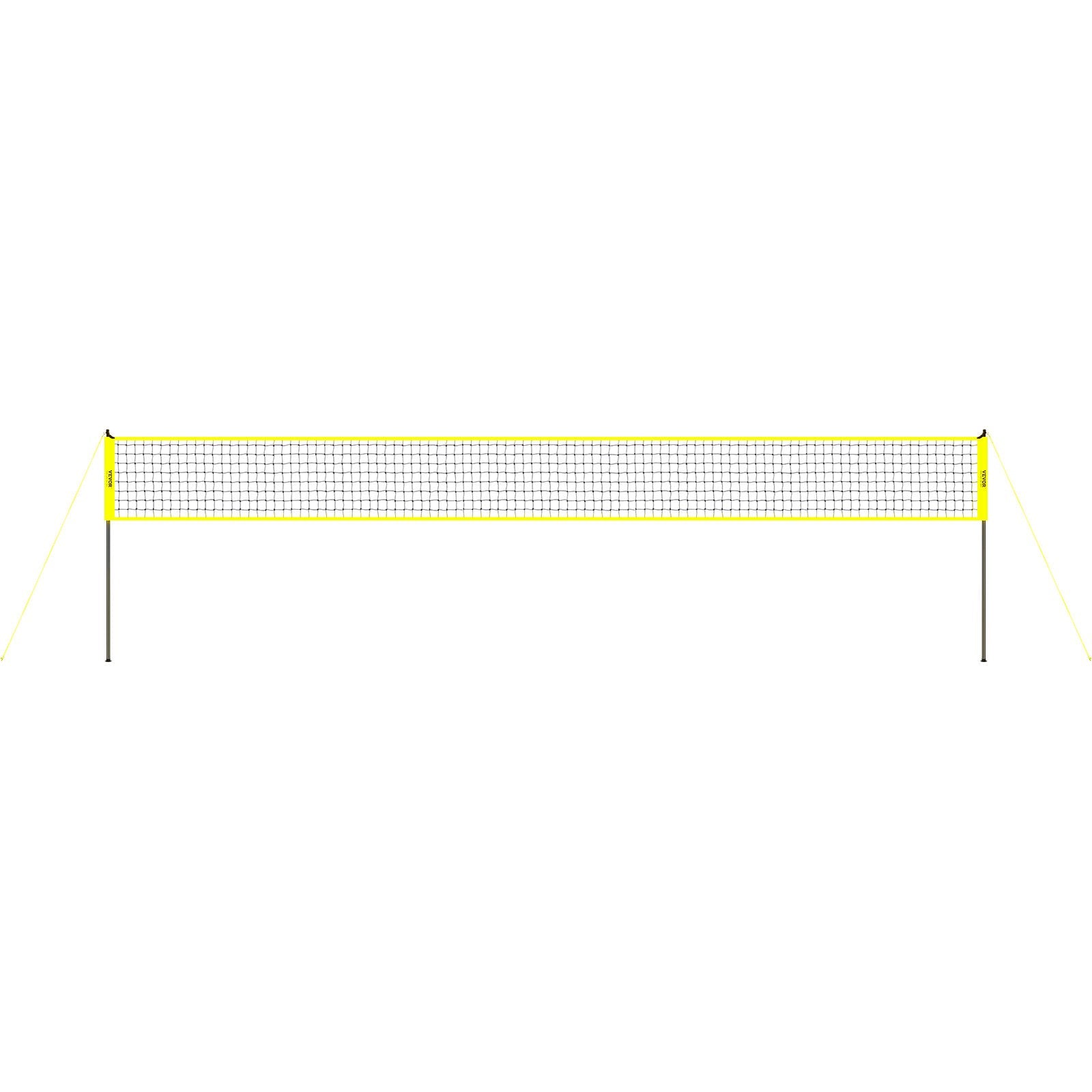 Outdoor Portable Volleyball Net Set Adjustable Steel Poles with PVC Ball & Pump