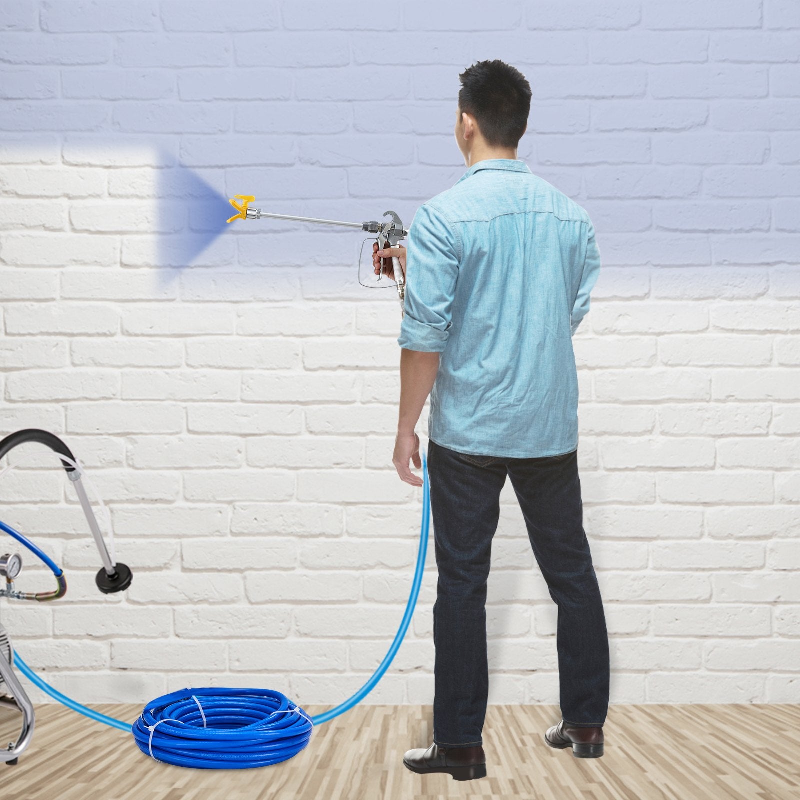 Airless Paint Spray Hose Kit 50ft 3600psi High Pressure with 8 Inch Extension