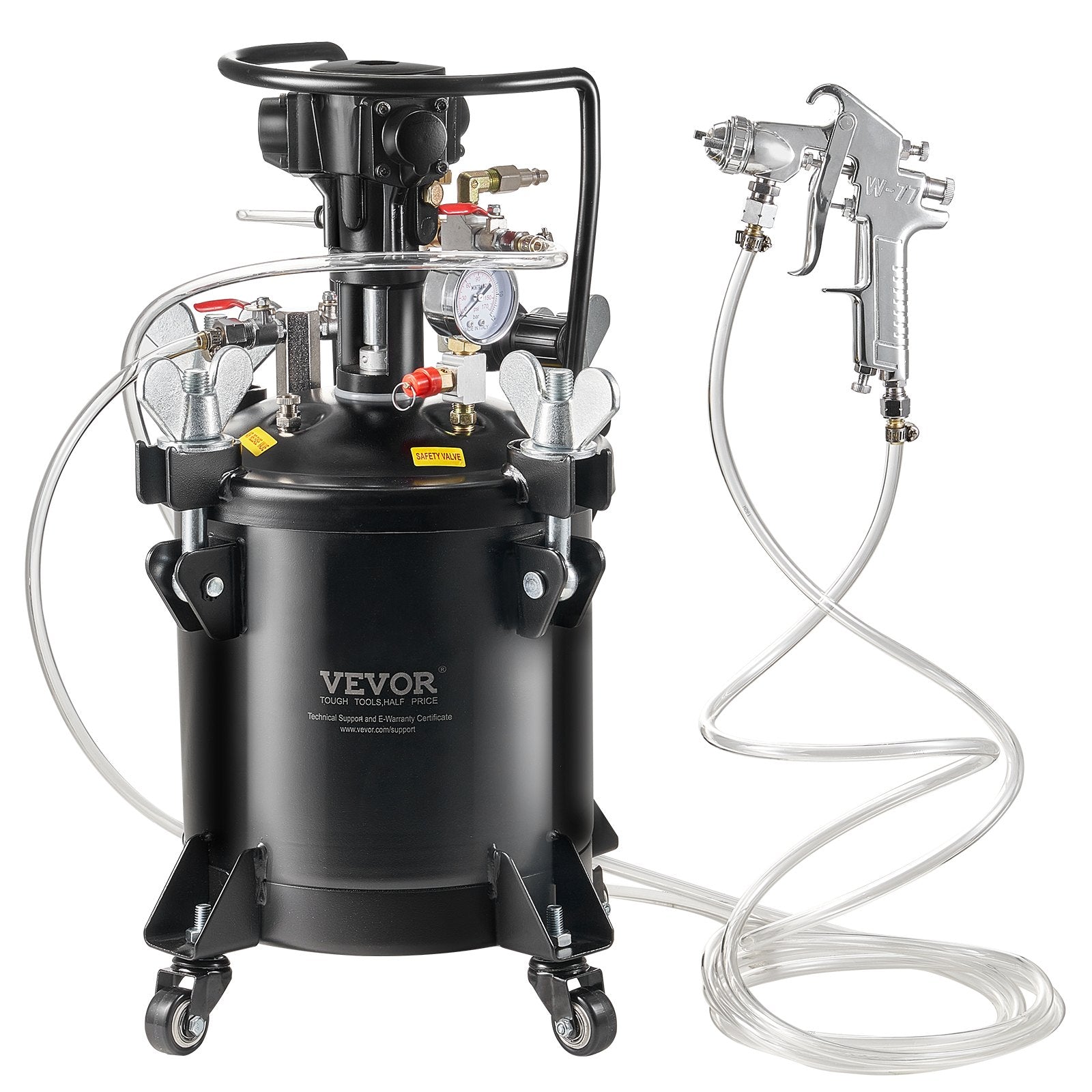 Spray Paint Pressure Pot 10L Fully Automatic Stirring 70psi with Gun and Hoses