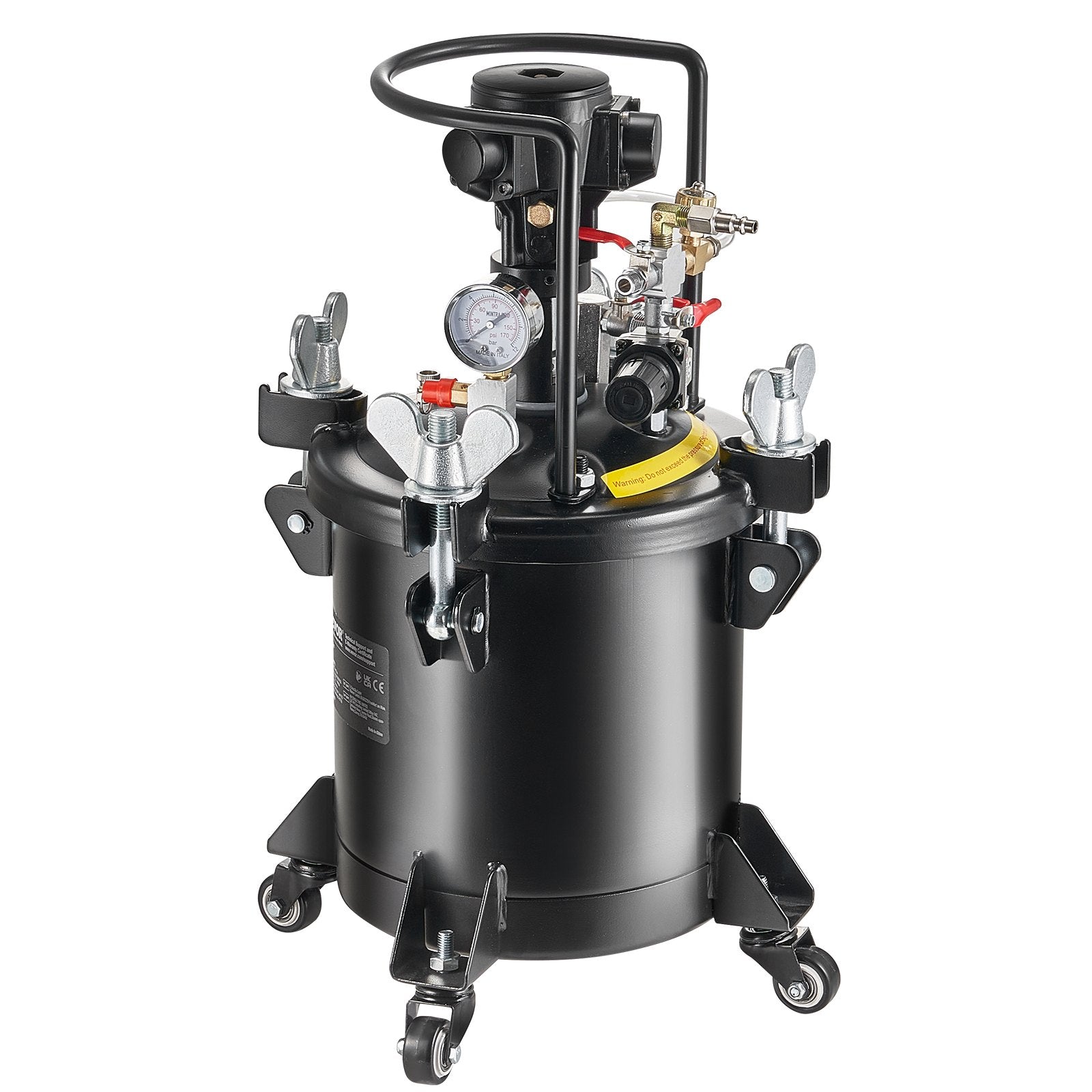 Spray Paint Pressure Pot 10L Fully Automatic Stirring 70psi with Gun and Hoses