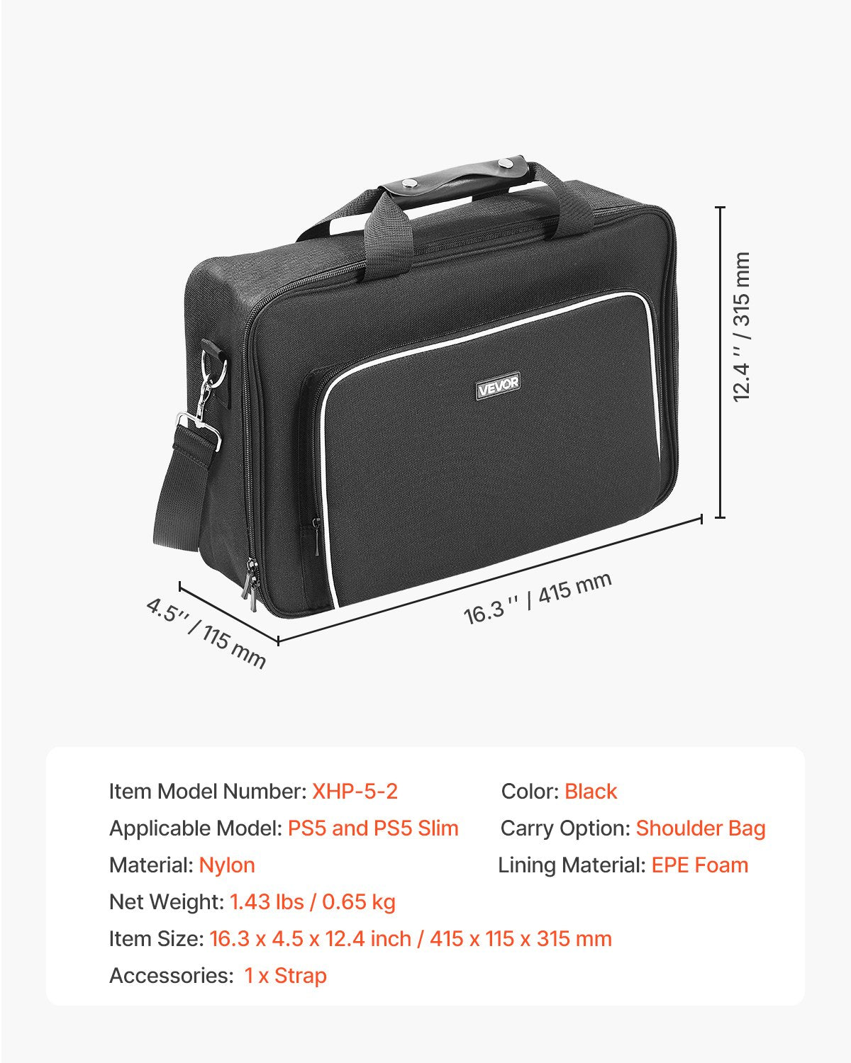 PS5 Carrying Case Travel Bag for Playstation 5 & Slim Waterproof Nylon Padded