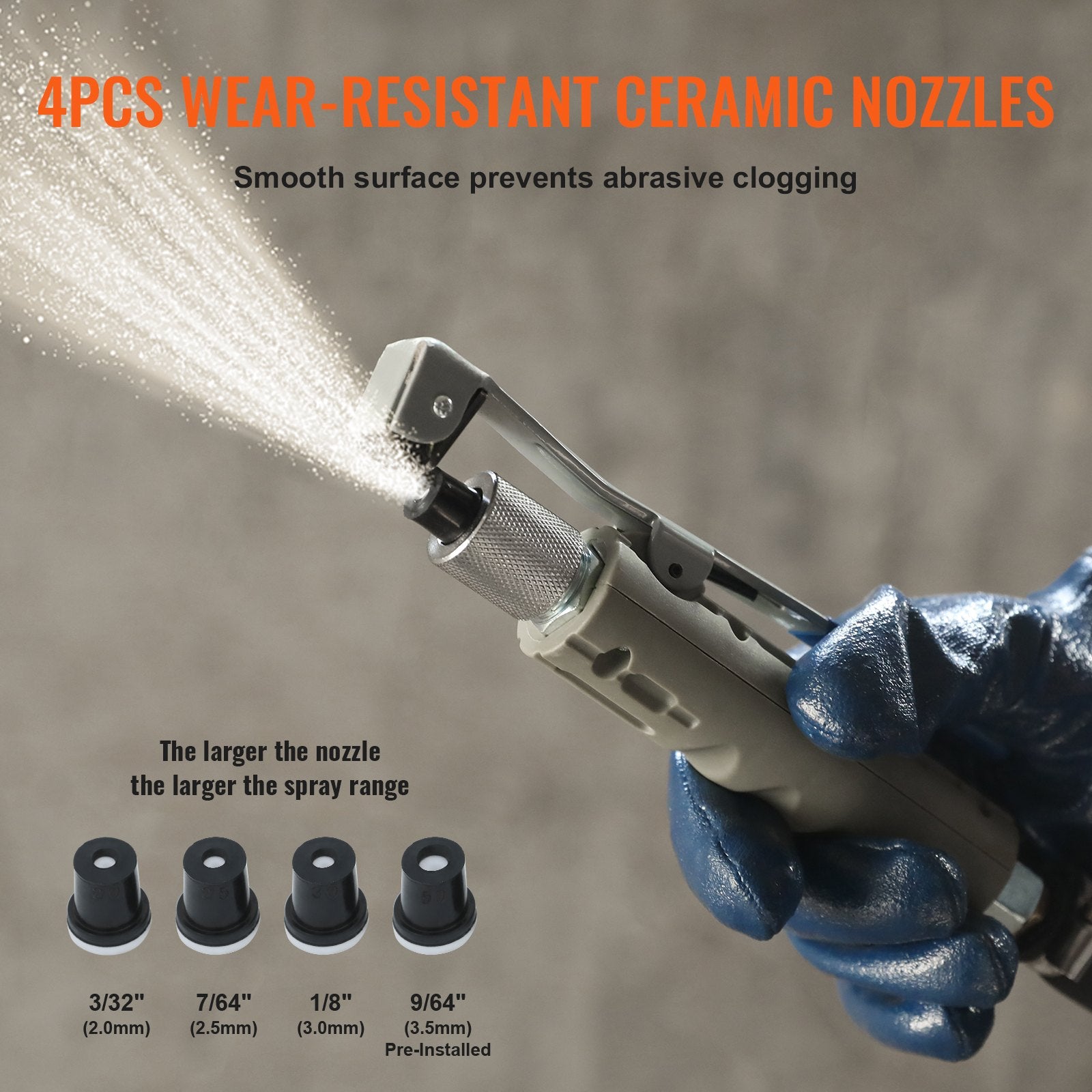 20 Gallon Sand Blaster 60-110 PSI Portable Abrasive Tank with 4 Nozzles