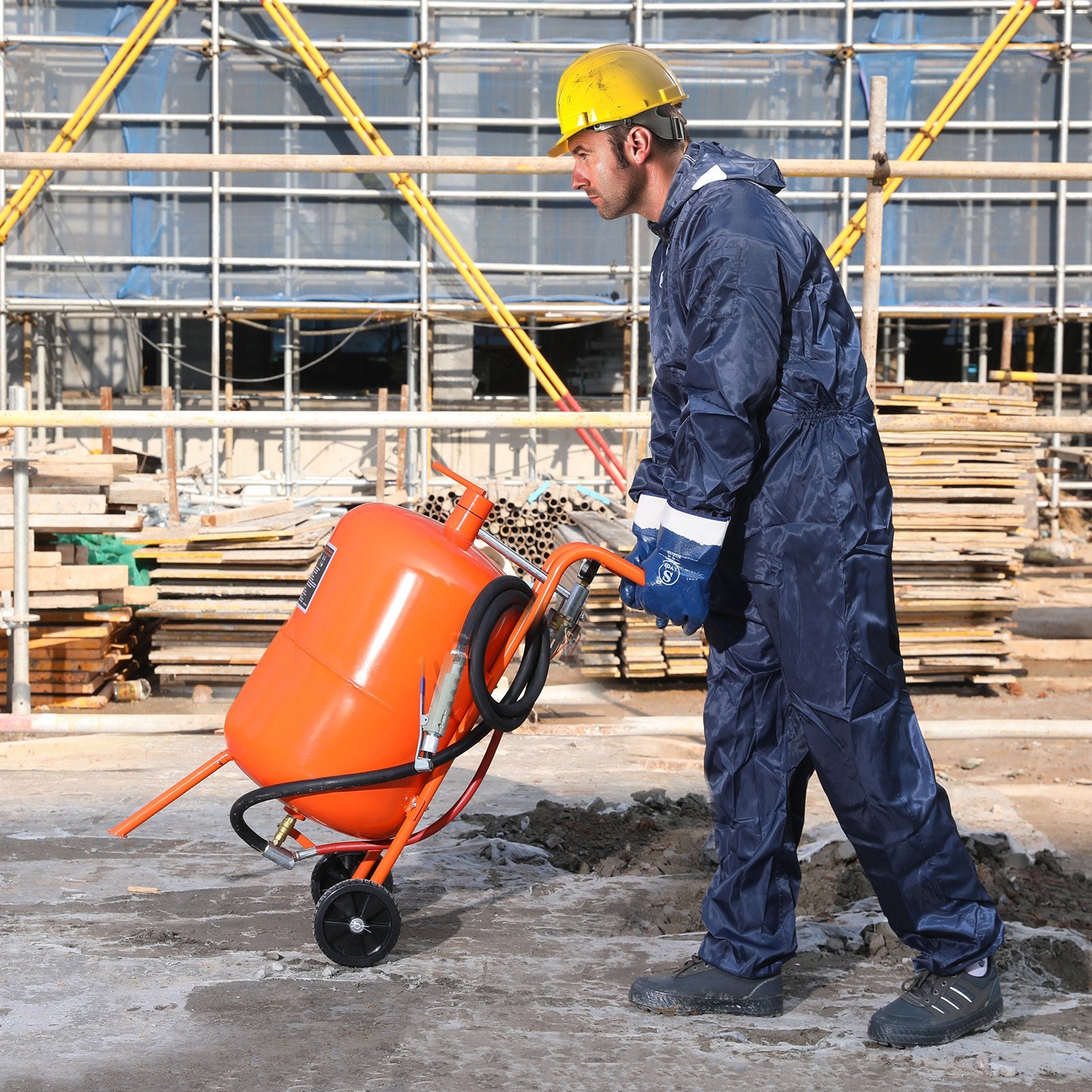 20 Gallon Sand Blaster 60-110 PSI Portable Abrasive Tank with 4 Nozzles