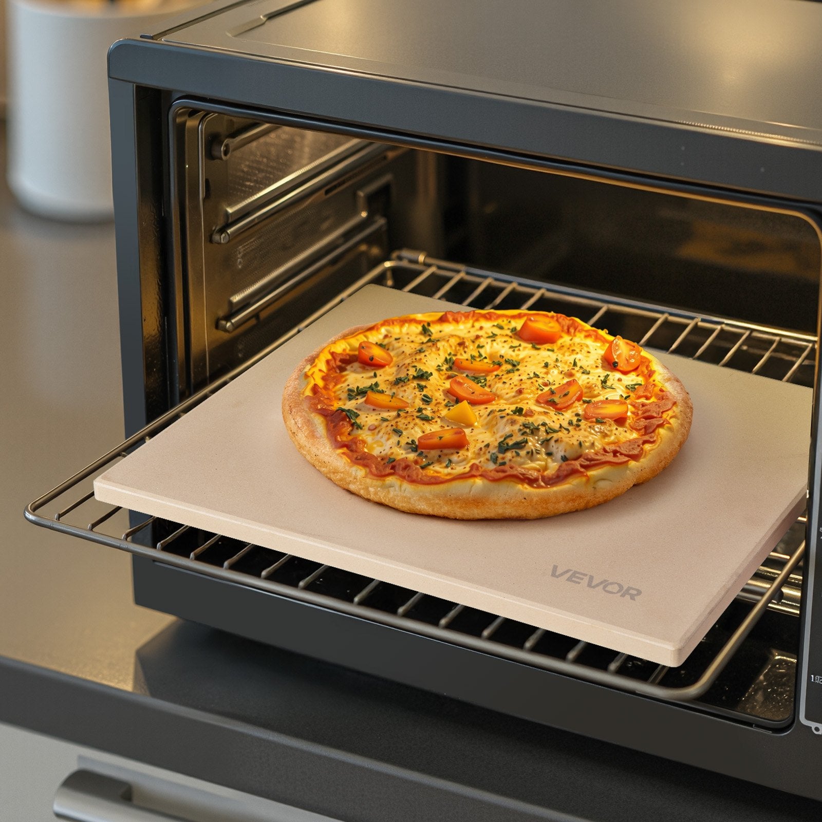 Pizza Stone 406x355mm Cordierite Extra Large Baking Stone with Scraper