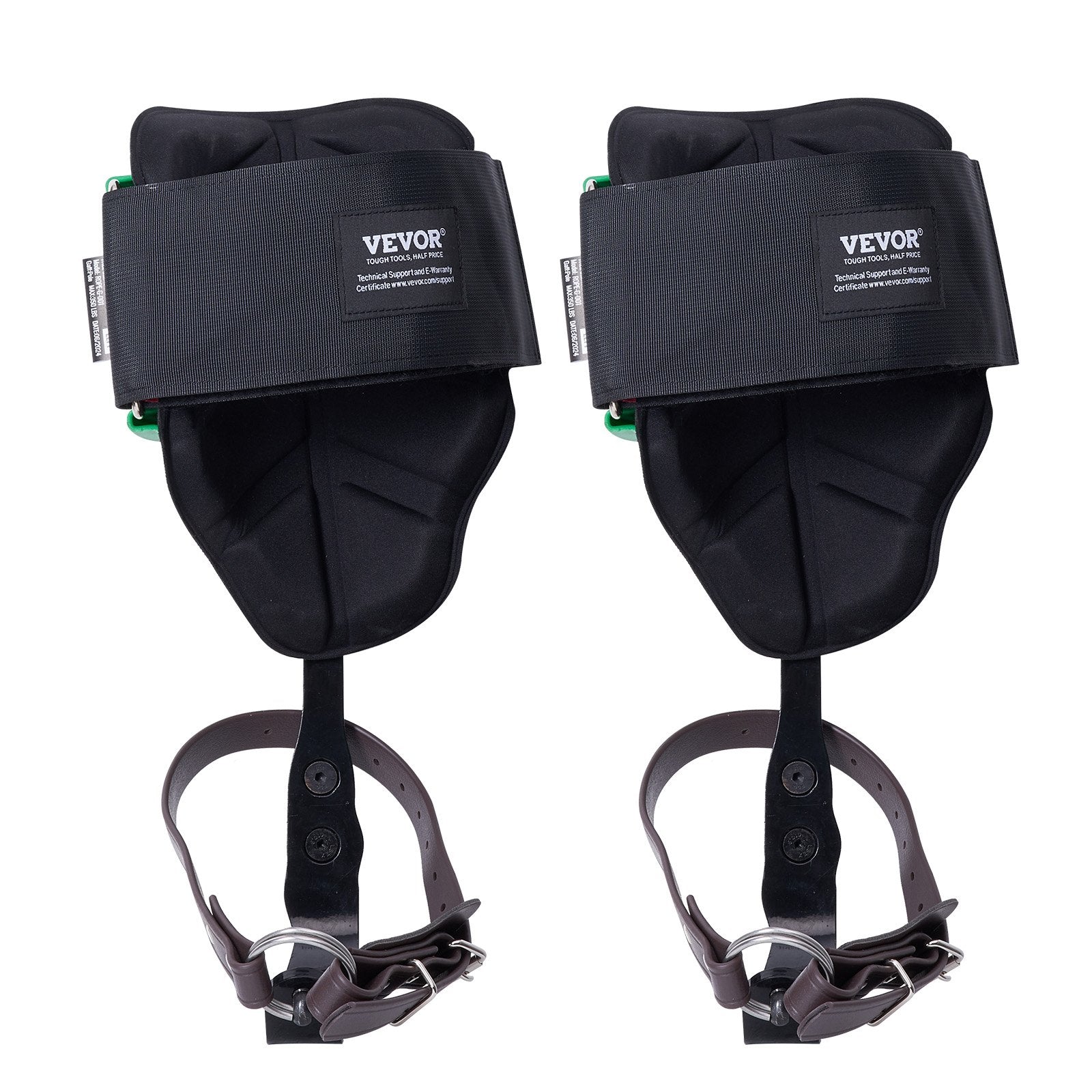 Tree Climbing Spikes 1Pair Alloy Steel 350lbs with Straps Spike Protectors Green