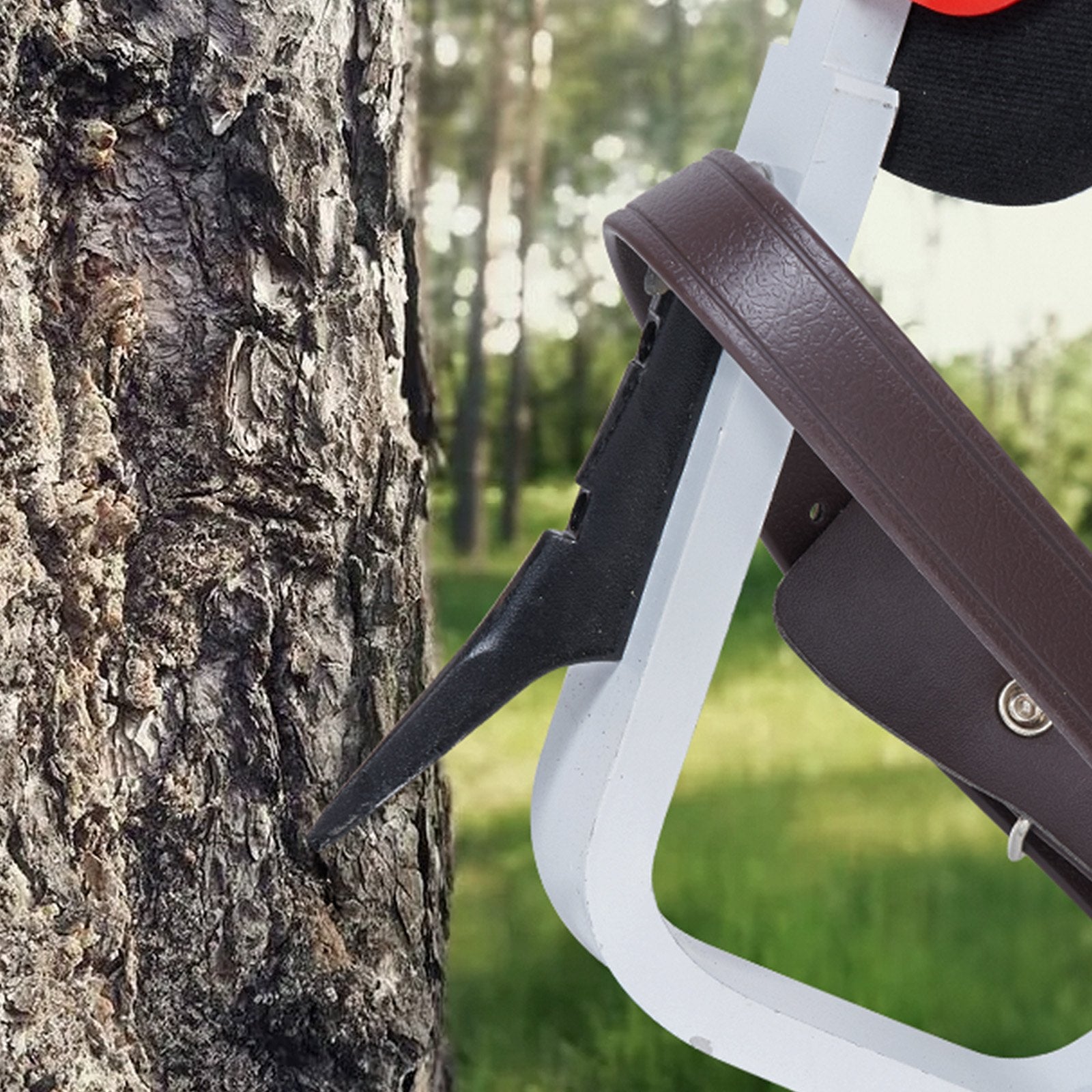 Tree Climbing Spikes 1 Pair Aluminum Spurs 350LBS with Straps Protectors Red