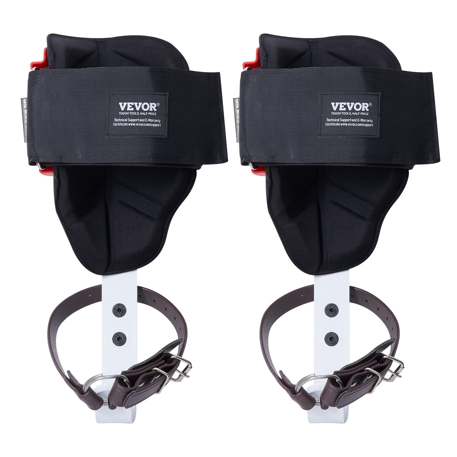 Tree Climbing Spikes 1 Pair Aluminum Spurs 350LBS with Straps Protectors Red