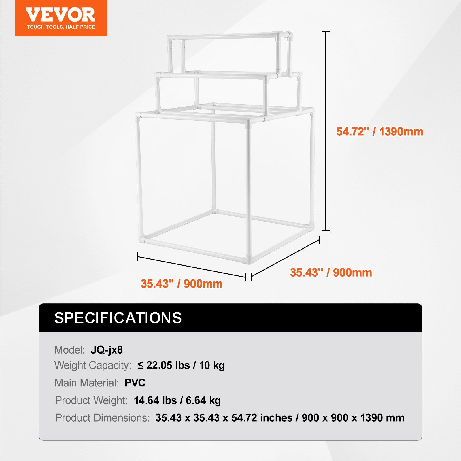 Towel Rack 8-Bar Outdoor PVC Freestanding Pool Towel Holder White Organizer