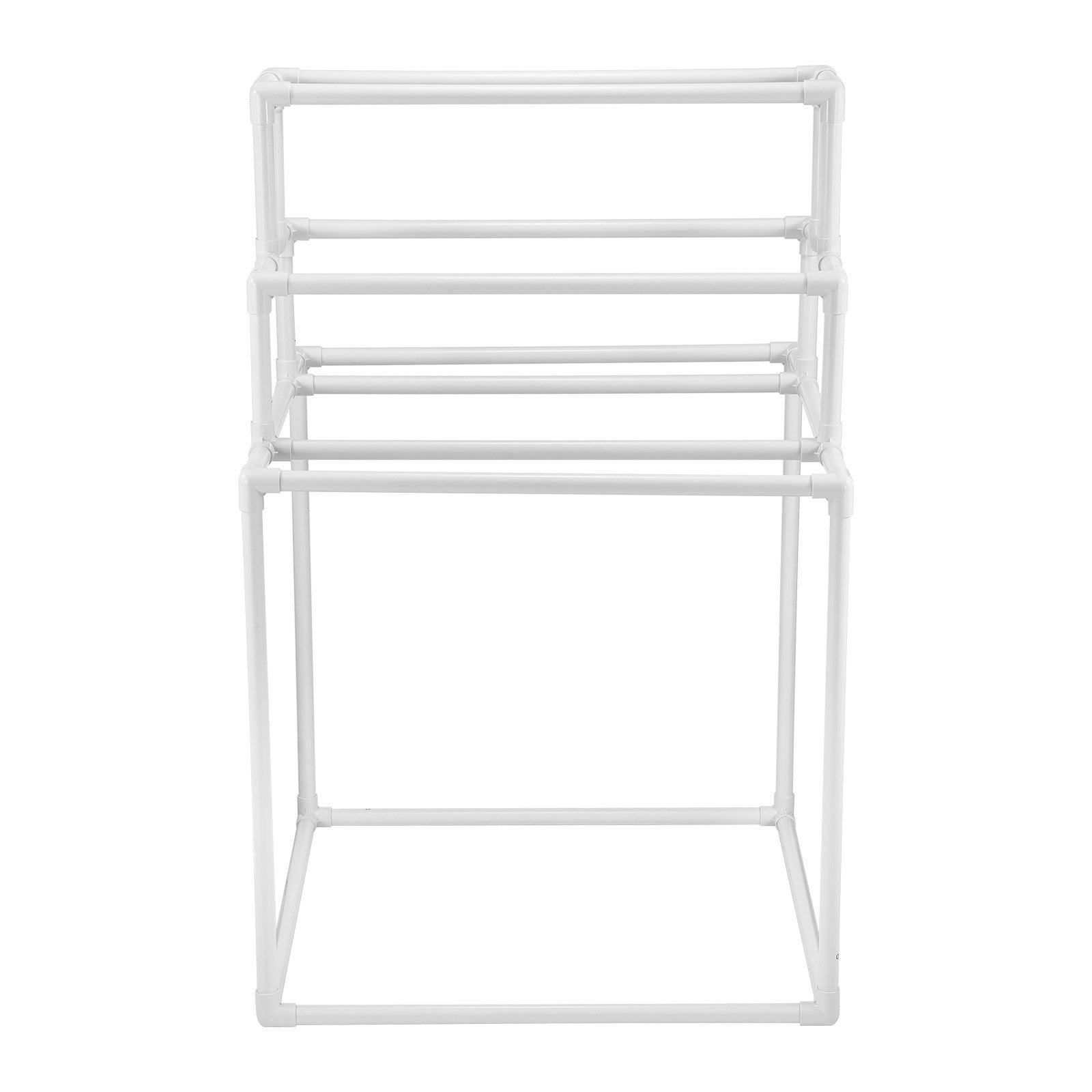 Towel Rack 8-Bar Outdoor PVC Freestanding Pool Towel Holder White Organizer