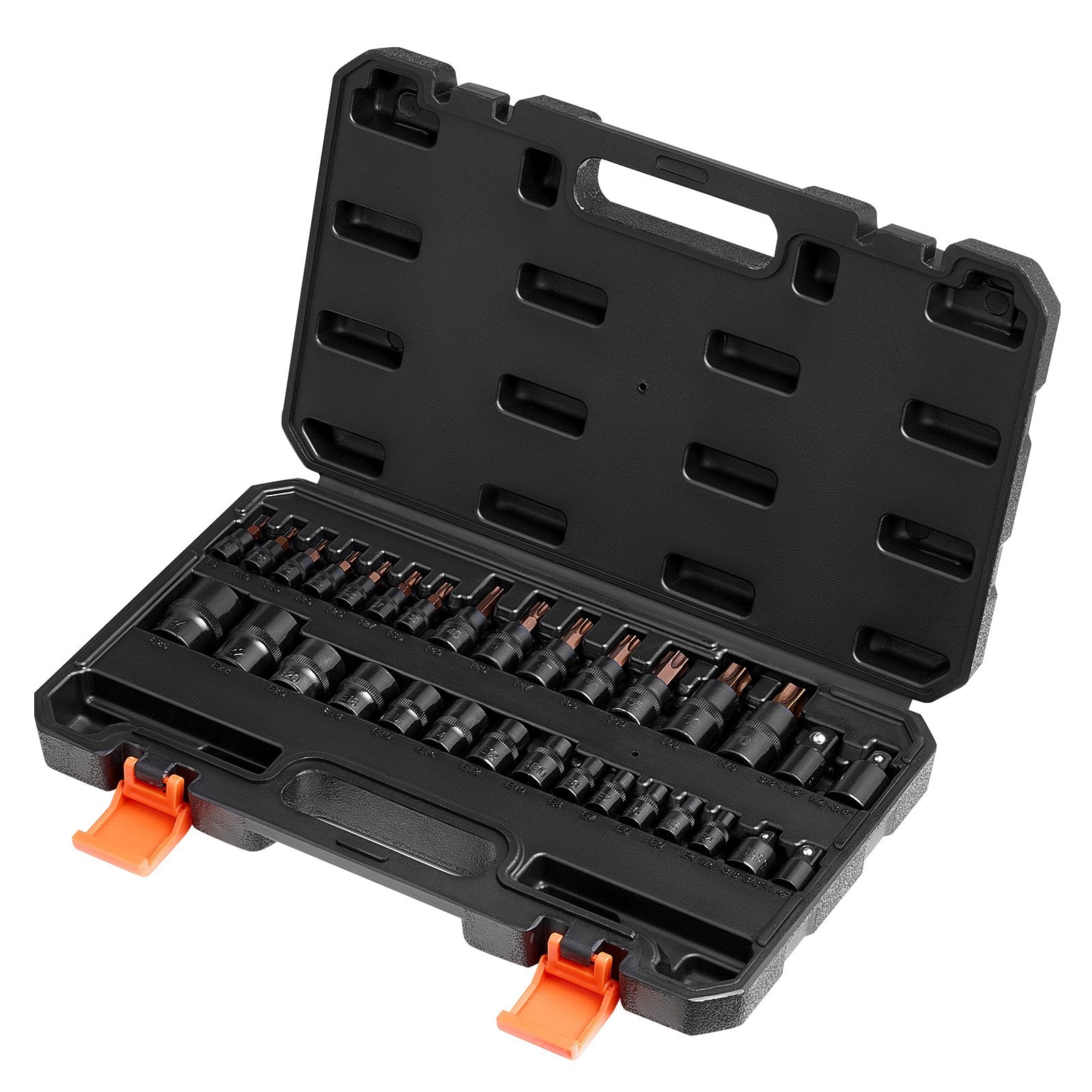 Torx Bit Socket External Torx Set 31-Piece T8-T70 E4-E24 Adapter Storage Case