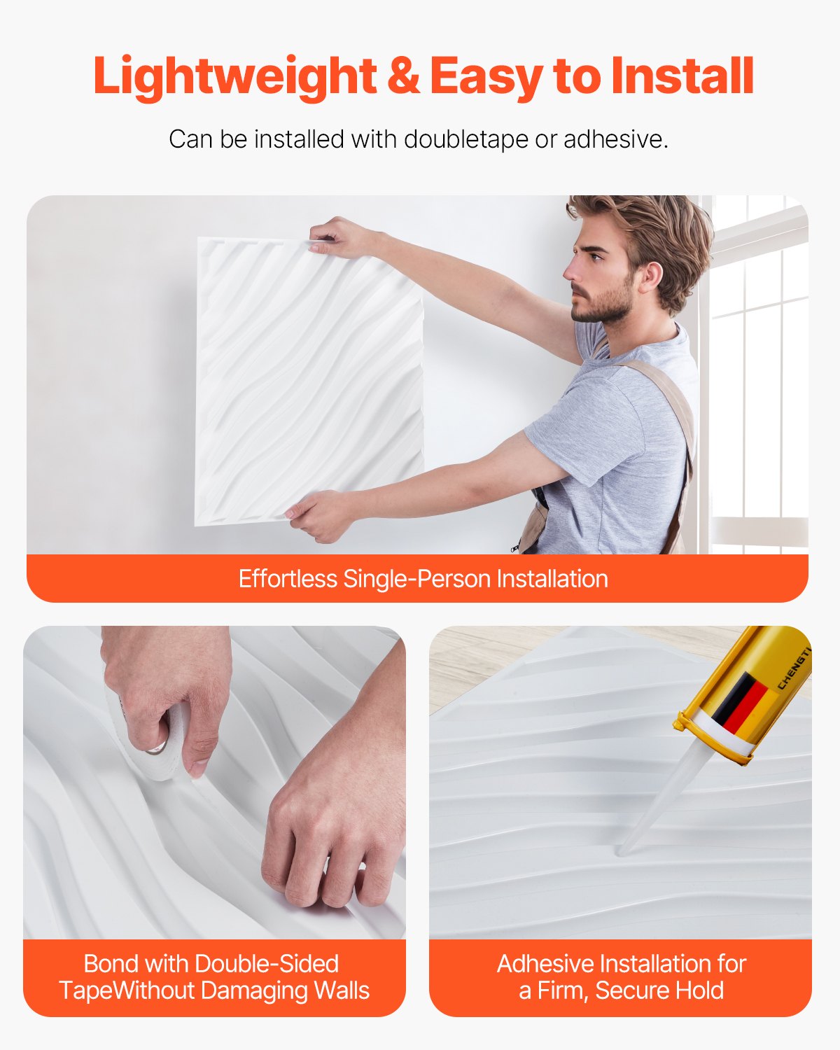3D Wall Panels 12-Pack 50x50cm PVC Wave Tiles 2.97m² Matte White Home Decor