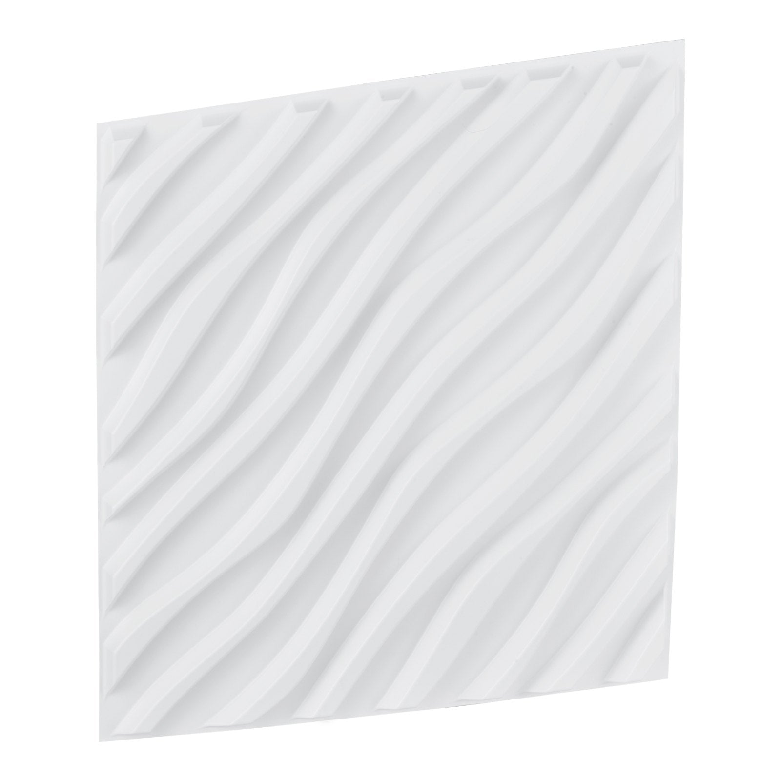 3D Wall Panels 12-Pack 50x50cm PVC Wave Tiles 2.97m² Matte White Home Decor