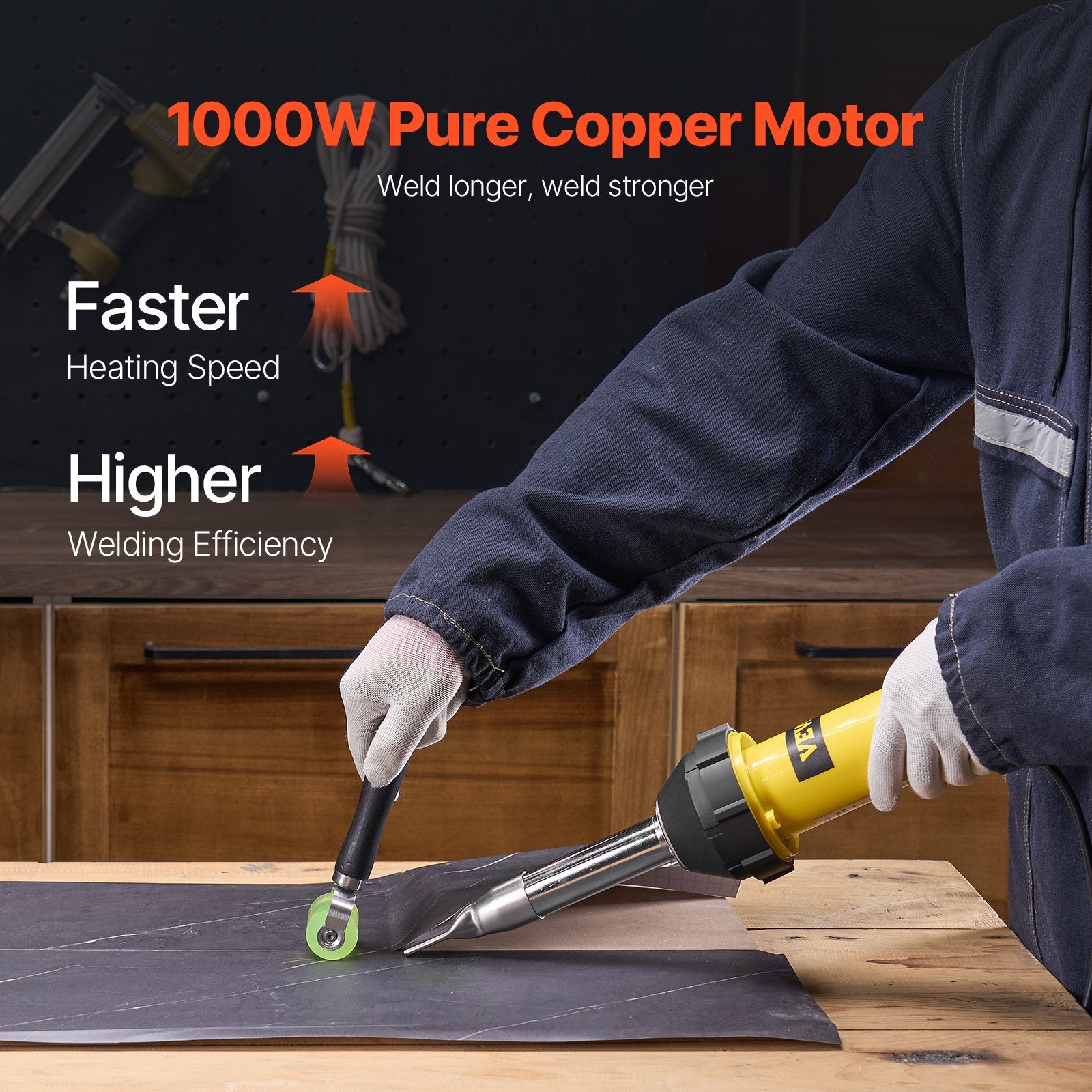 Hot Air Plastic Welder Kit PVC TPO Welding Gun with Accessories Sets