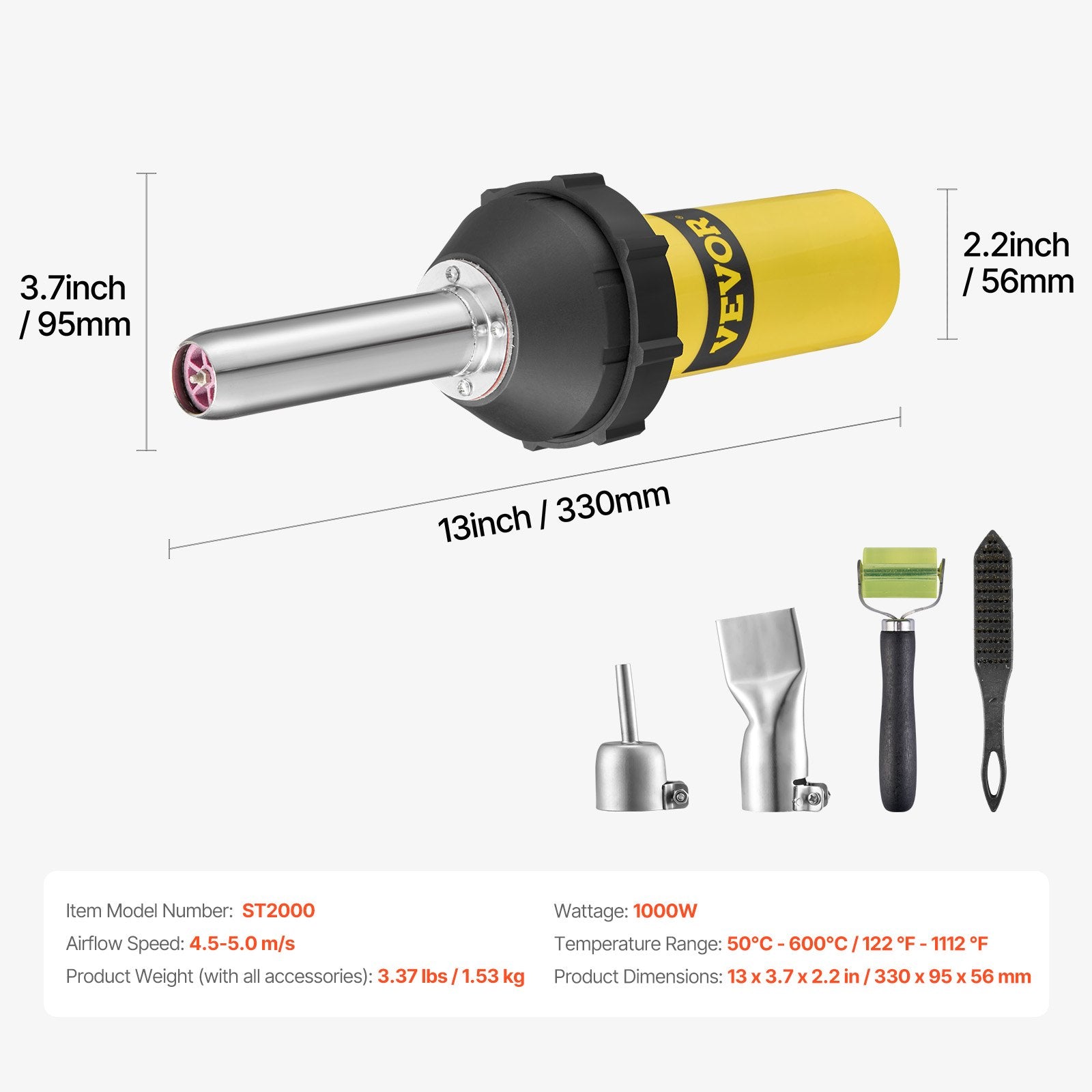 Hot Air Plastic Welder Kit PVC TPO Welding Gun with Accessories Sets