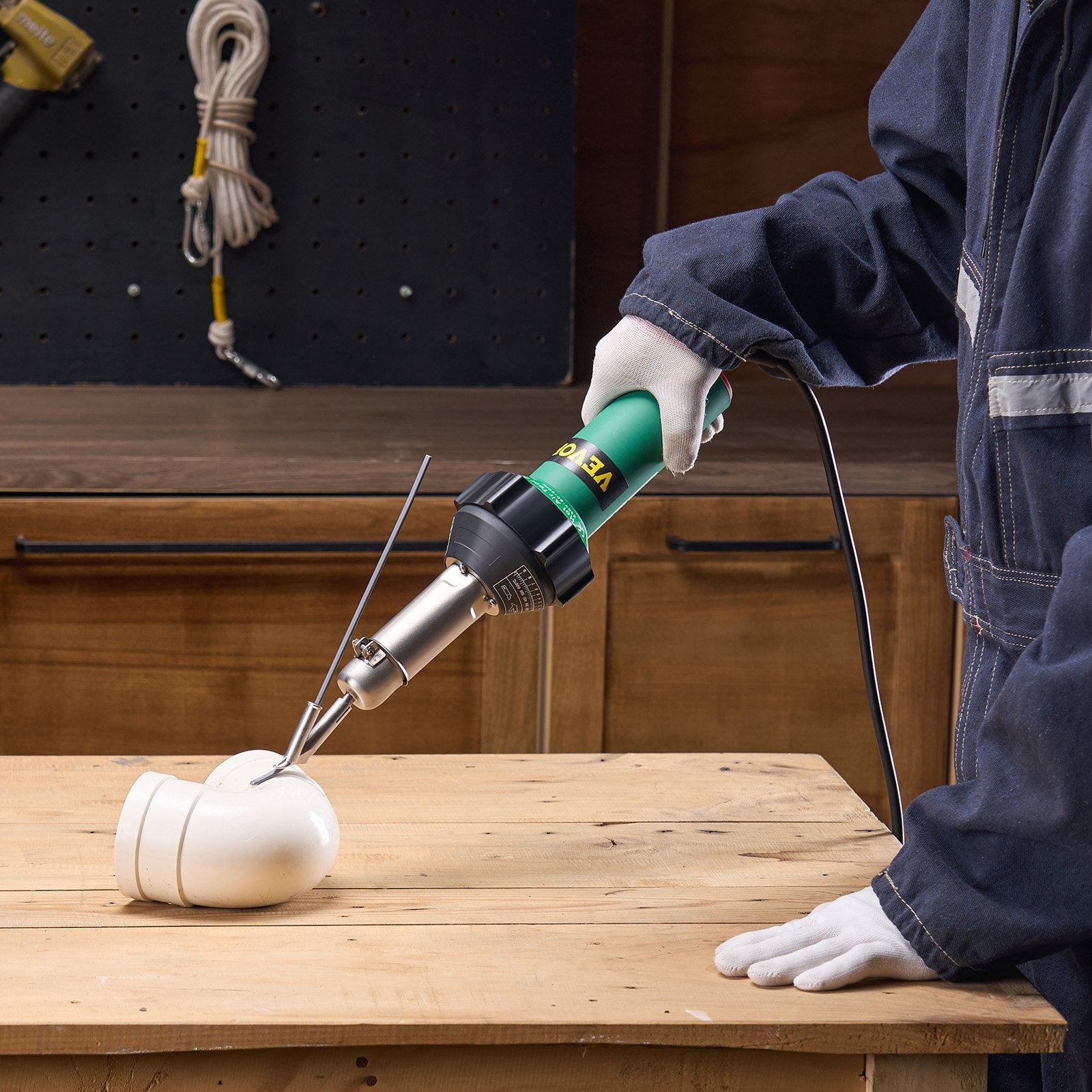 Hot Air Plastic Welder 1600W, PVC TPO Vinyl Heat Gun Kit with 9 Tools PP/PE/PVC!
