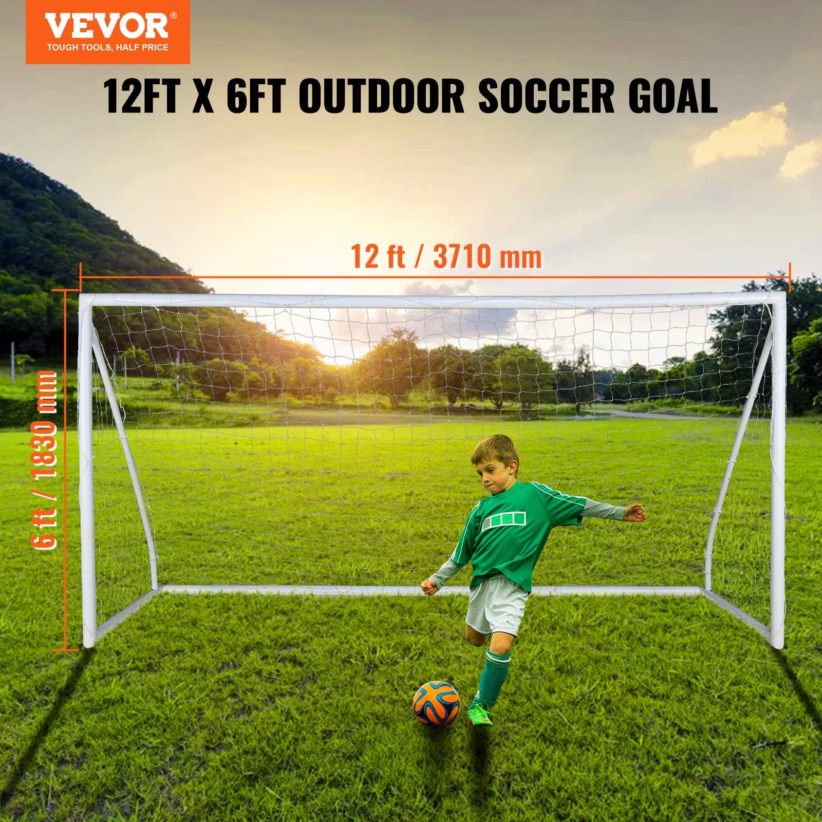 Portable Soccer Goal 3.7x1.8M Adults Kids Backyard Large Practice Training Net