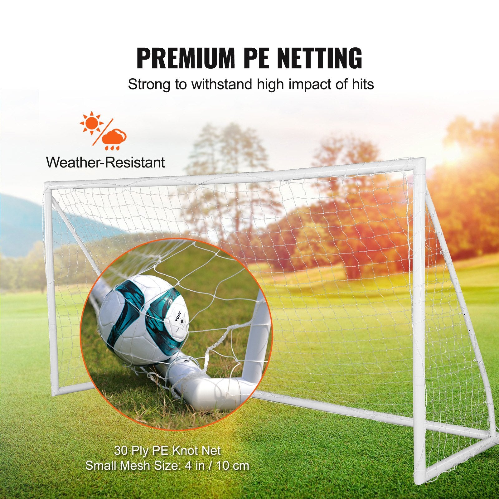 Portable Soccer Goal 3.7x1.8M Adults Kids Backyard Large Practice Training Net