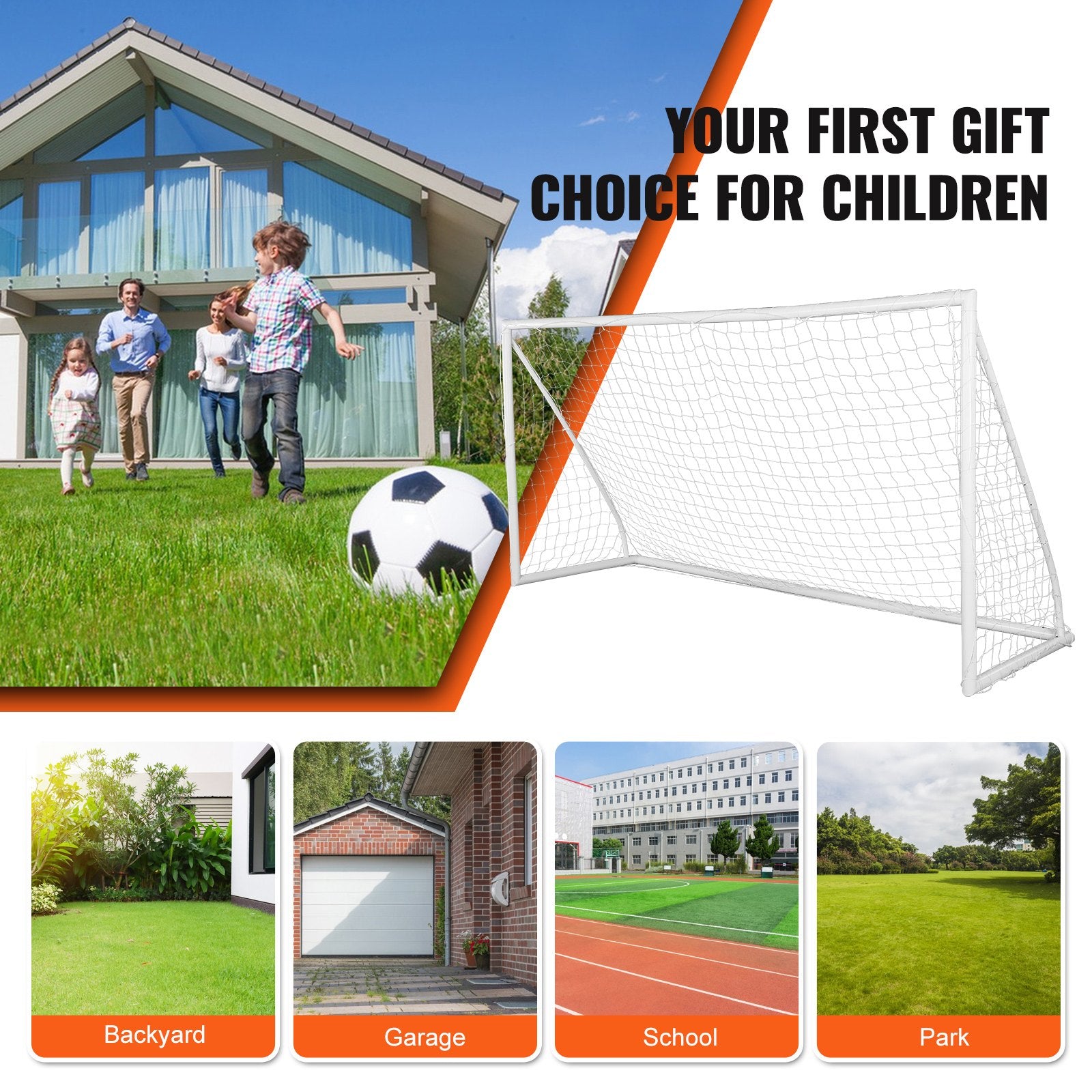 Portable Soccer Goal 3.7x1.8M Adults Kids Backyard Large Practice Training Net