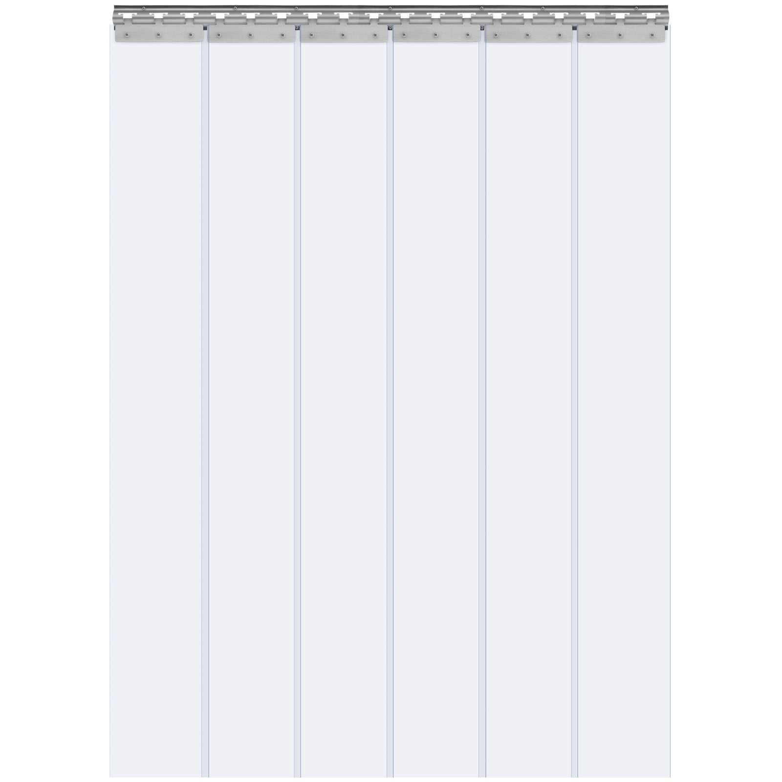 6PCS Strip Curtain 213.4cm x 97cm Clear PVC Door Curtain