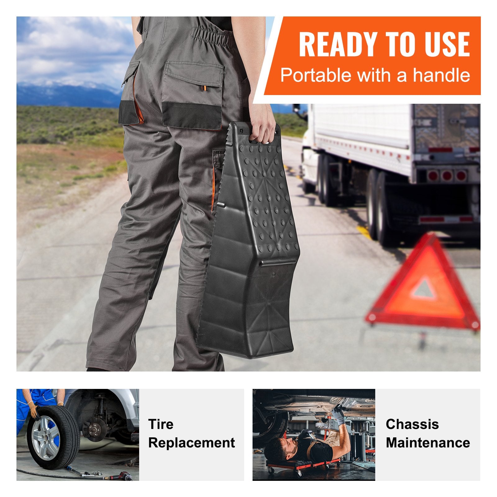 Car Ramp 1-Piece 20000LBS 9 Ton 5.5 Inch Lift Tire for Vehicle Maintenance