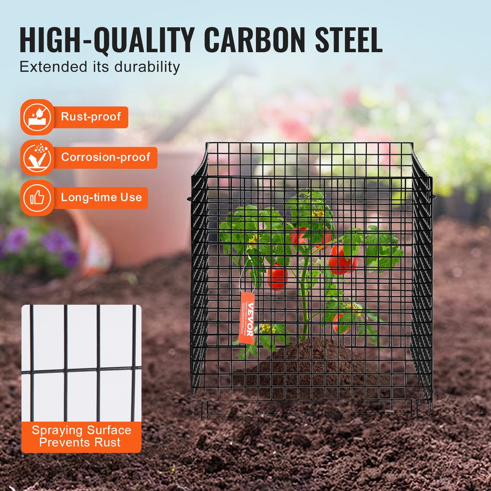 10-Pack Plant Protector 305x305mm Chicken Wire Cages for Outdoor Plants 40PCS