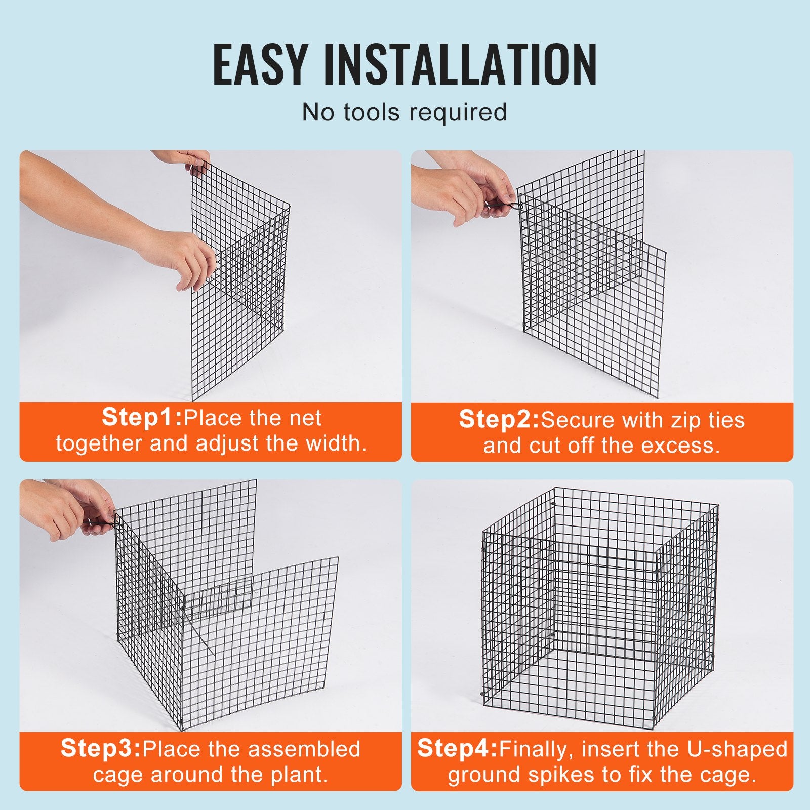 10-Pack Plant Protector 305x305mm Chicken Wire Cages for Outdoor Plants 40PCS