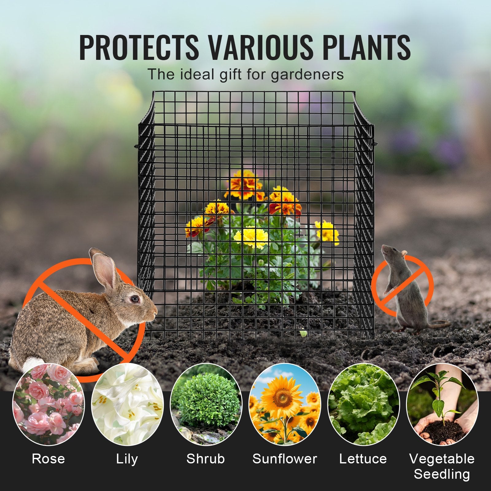 10-Pack Plant Protector 305x305mm Chicken Wire Cages for Outdoor Plants 40PCS