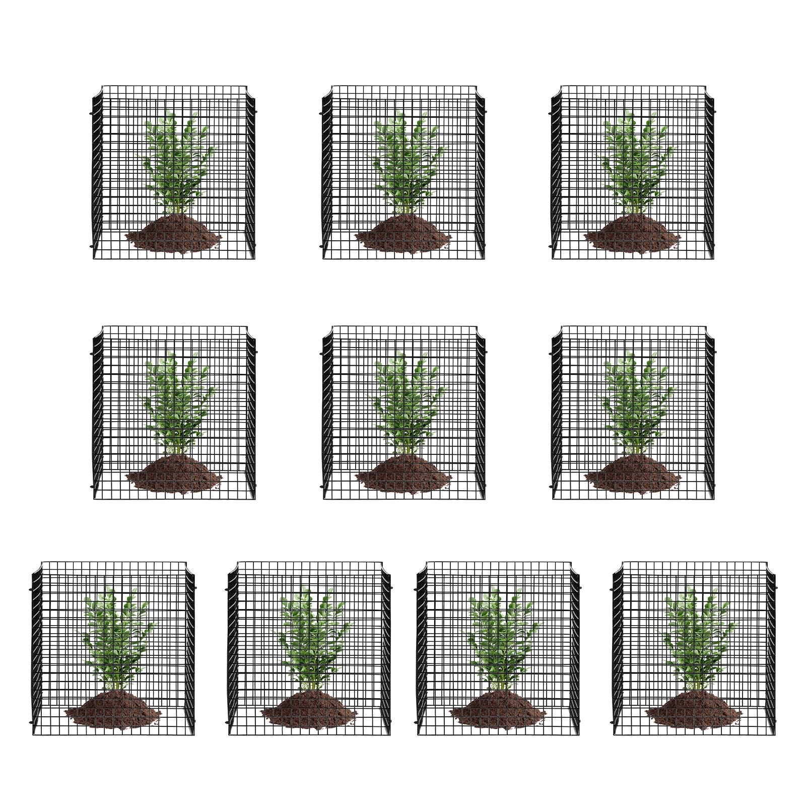 10-Pack Plant Protector 305x305mm Chicken Wire Cages for Outdoor Plants 40PCS