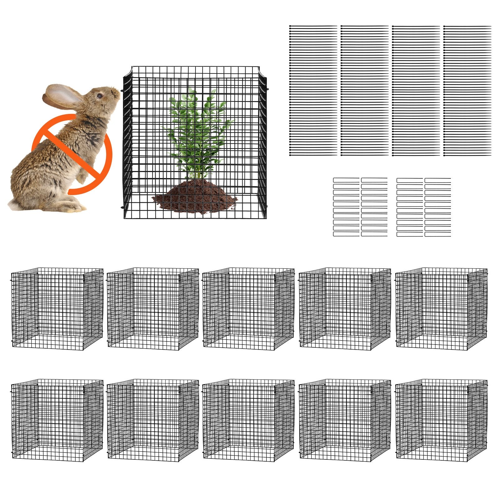 10-Pack Plant Protector 305x305mm Chicken Wire Cages for Outdoor Plants 40PCS
