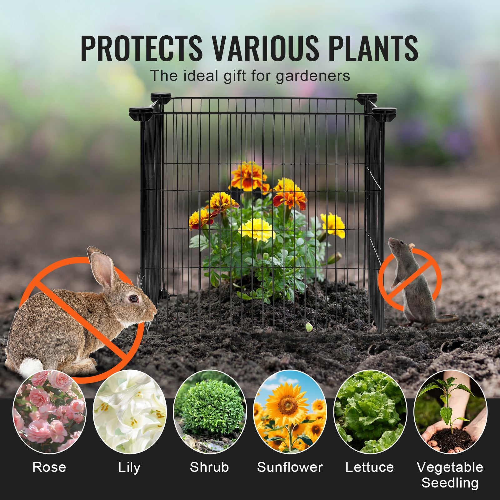 5 Pack Plant Protector from Animals, 390mm Chicken Wire Plant Cages Outdoor Mesh