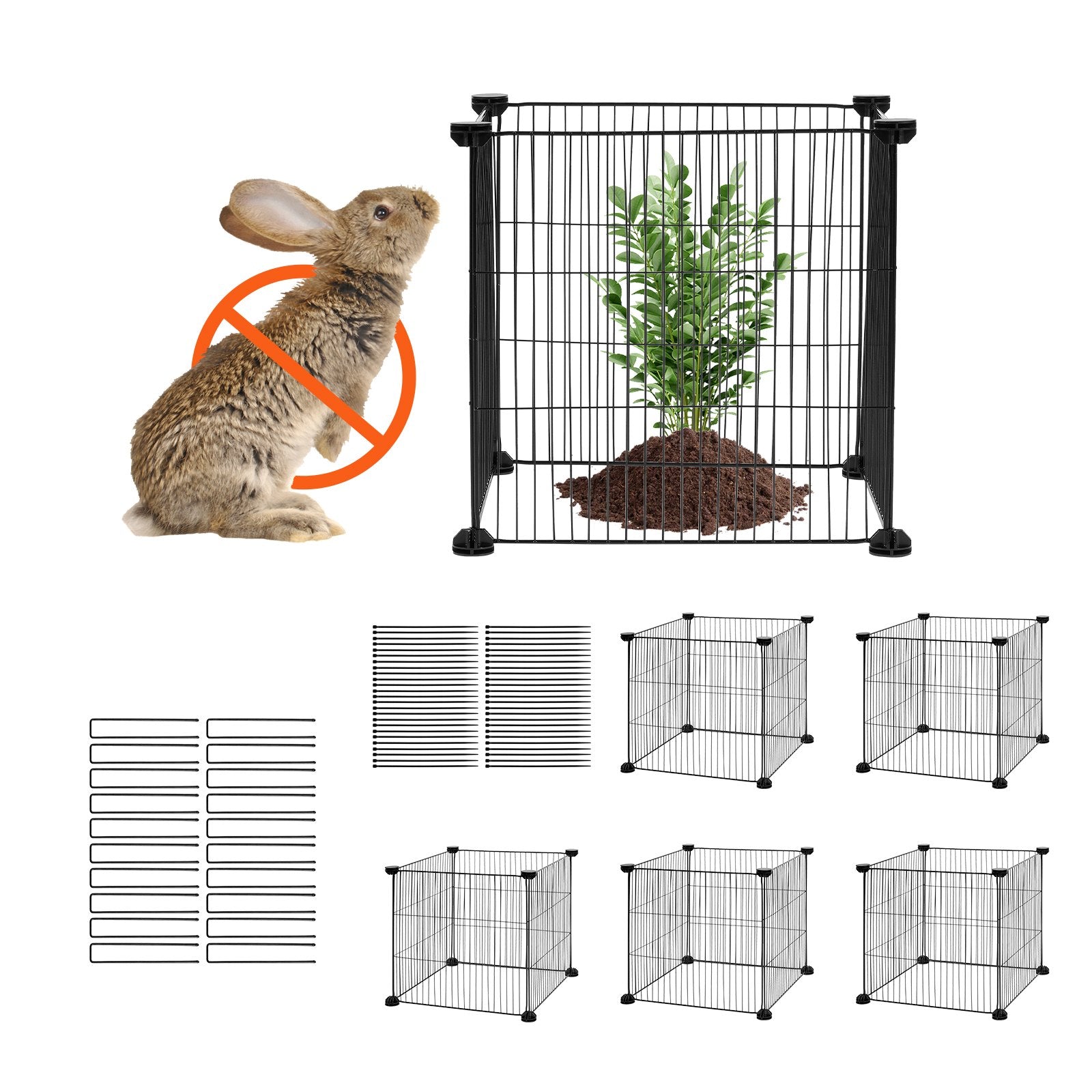 5 Pack Plant Protector from Animals, 390mm Chicken Wire Plant Cages Outdoor Mesh