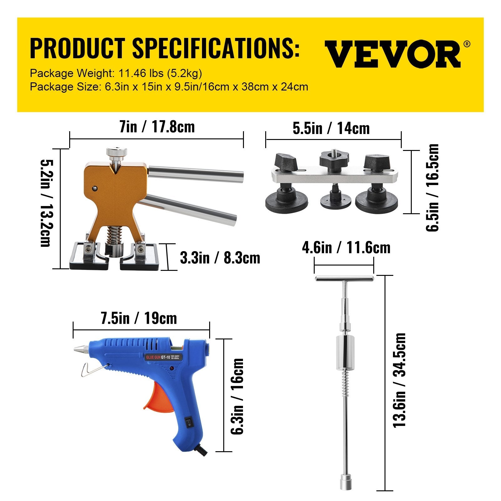 Dent Removal Tool Paintless Car Dent Repair Kit LED Baffle Board