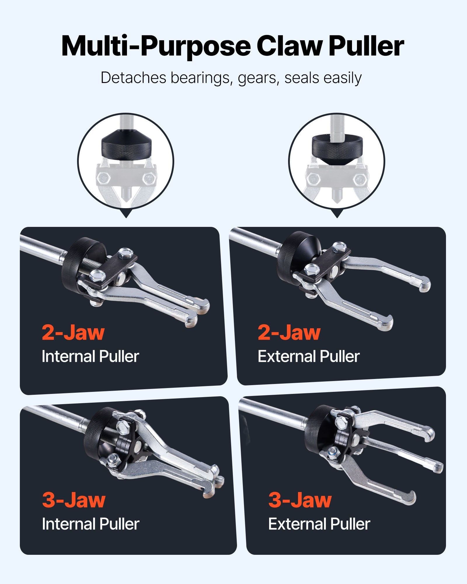9-Way Slide Hammer Puller Set 15PCS Front Rear Wheel Hub Bearing Remover