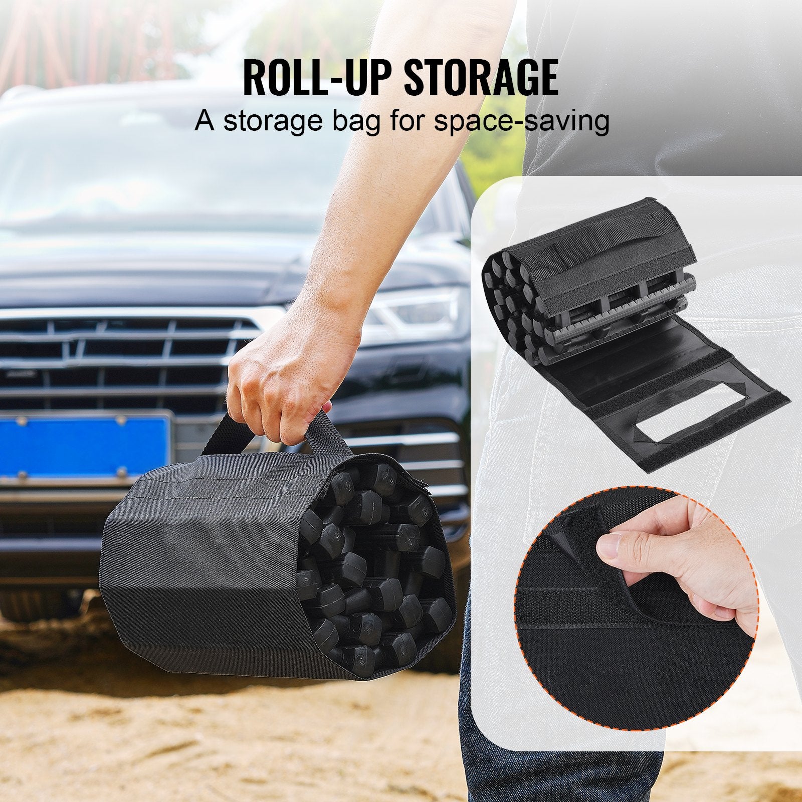 7 Ton Short Traction Boards Recovery Mats for Off-Road Vehicles Black