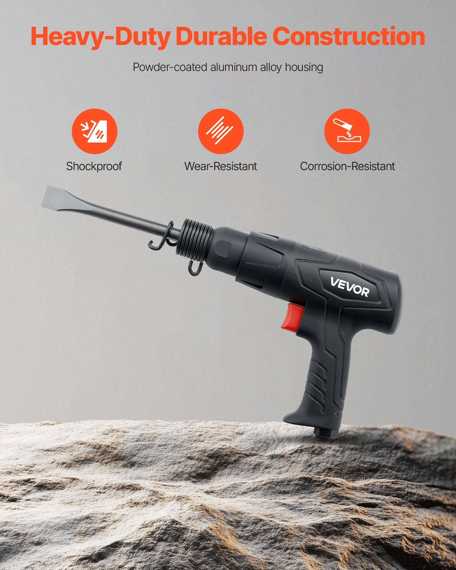 Air Hammer Pneumatic Chisel Tool 40–70mm Stroke Cutting Scraping Kit
