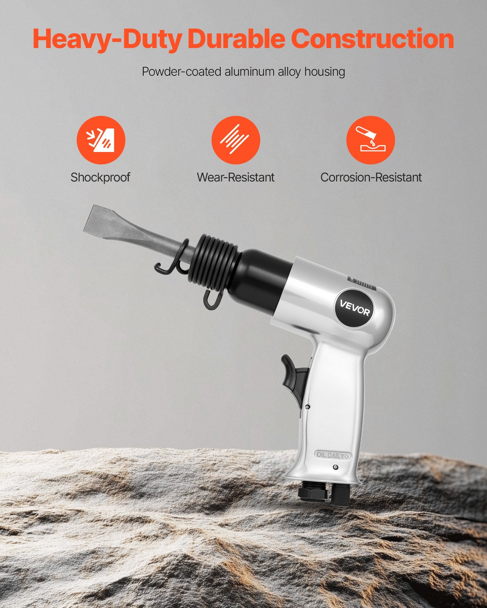 Air Hammer Pneumatic Chisel Tool 40–70mm Stroke Cutting Scraping Kit