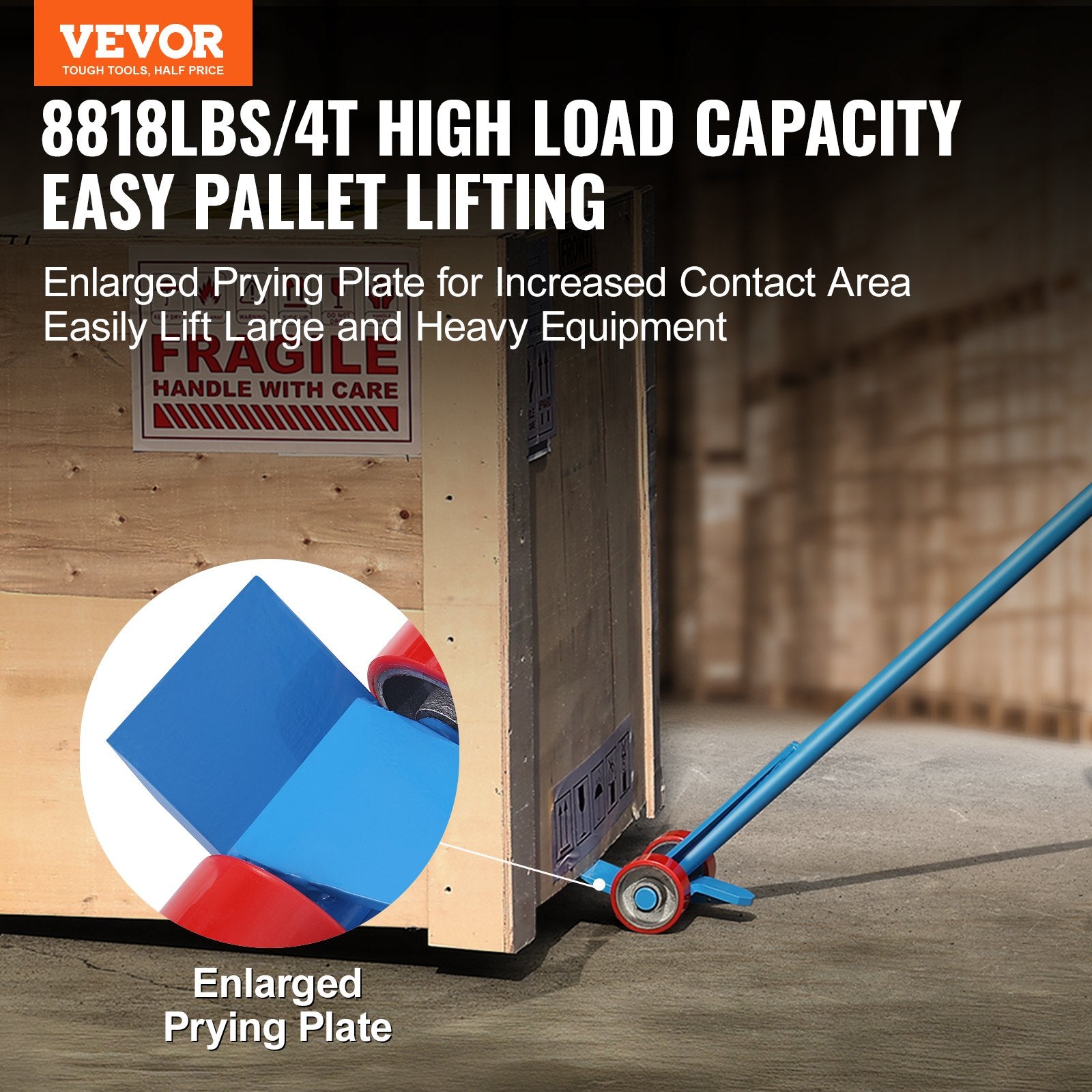 Pallet Buster 152.4cm Handle 4 Ton Q235 Carbon Steel Deck Wrecker Pry Bar