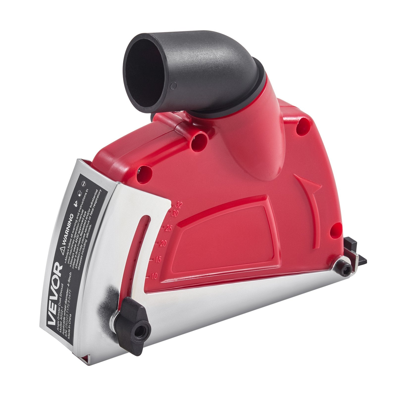 Cutting Dust Shroud 100-125mm Angle Grinders Adjustable Depth 6 Clamping Washers