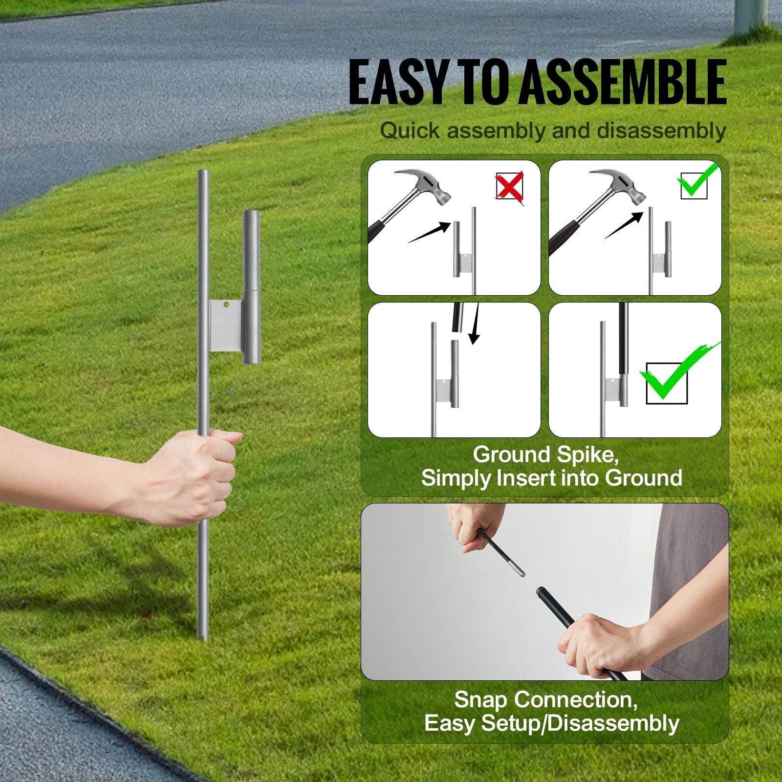 2 Pack Feather Flag Pole Kit 12.7FT with Ground Stakes and Carrying Bag