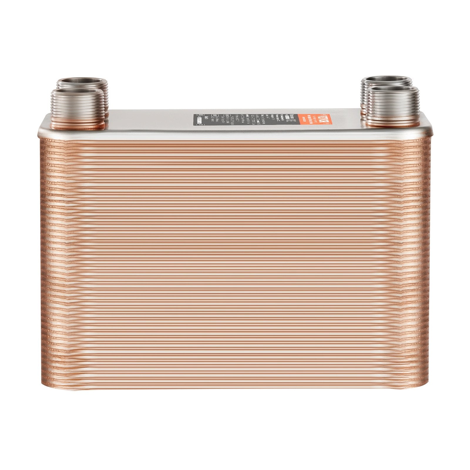 Heat Exchanger 5"x12" 80 Plates Copper/316L Water to Water for Heating