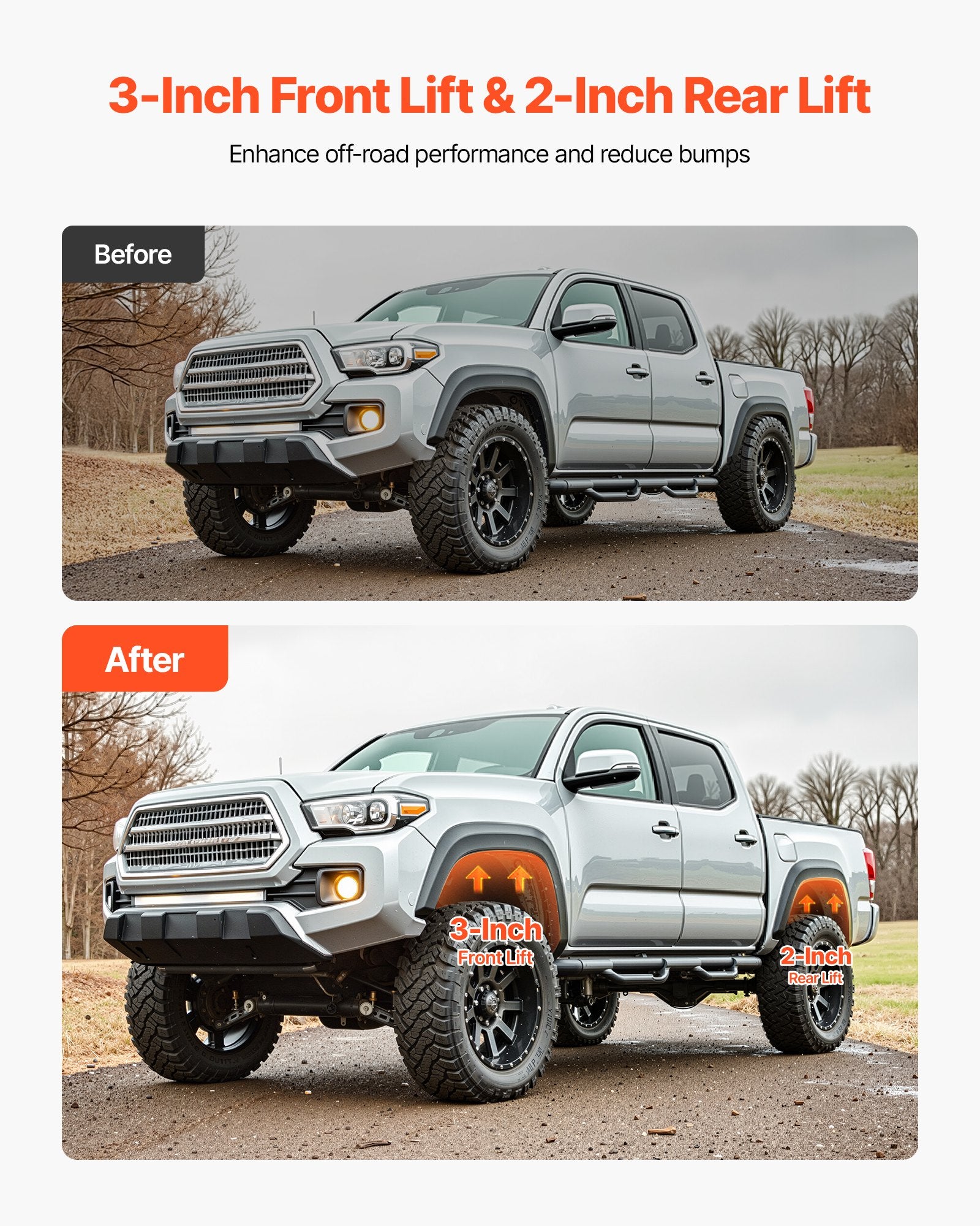 76.2mm Front 50.8mm Rear Leveling Lift Kit 2007-2023 Silverado Sierra 1500