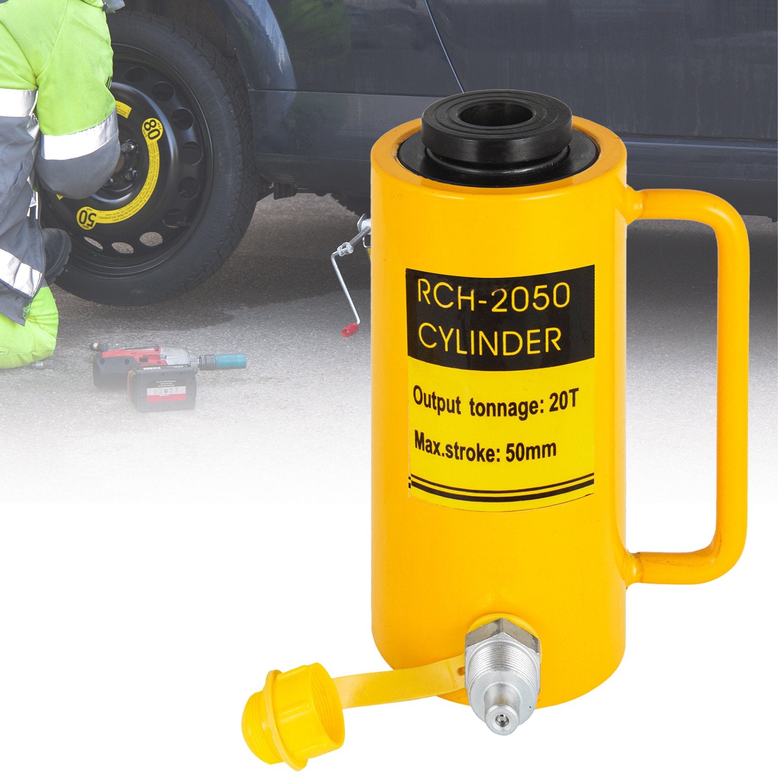 20T 2-Inch Hydraulic Cylinder Jack Hollow Single Acting 50mm Lifting Ram