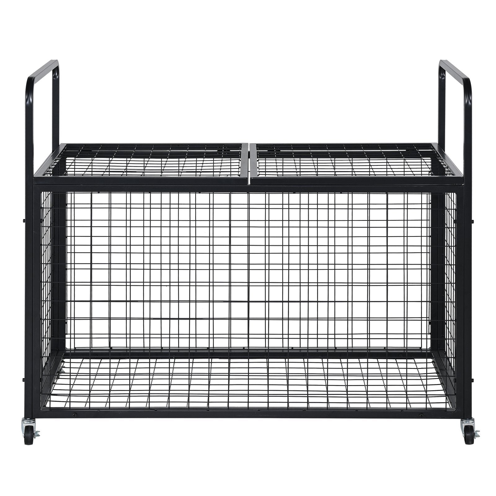 Rolling Sports Ball Storage Cart Lockable Basketball Cage Steel Equipment Rack