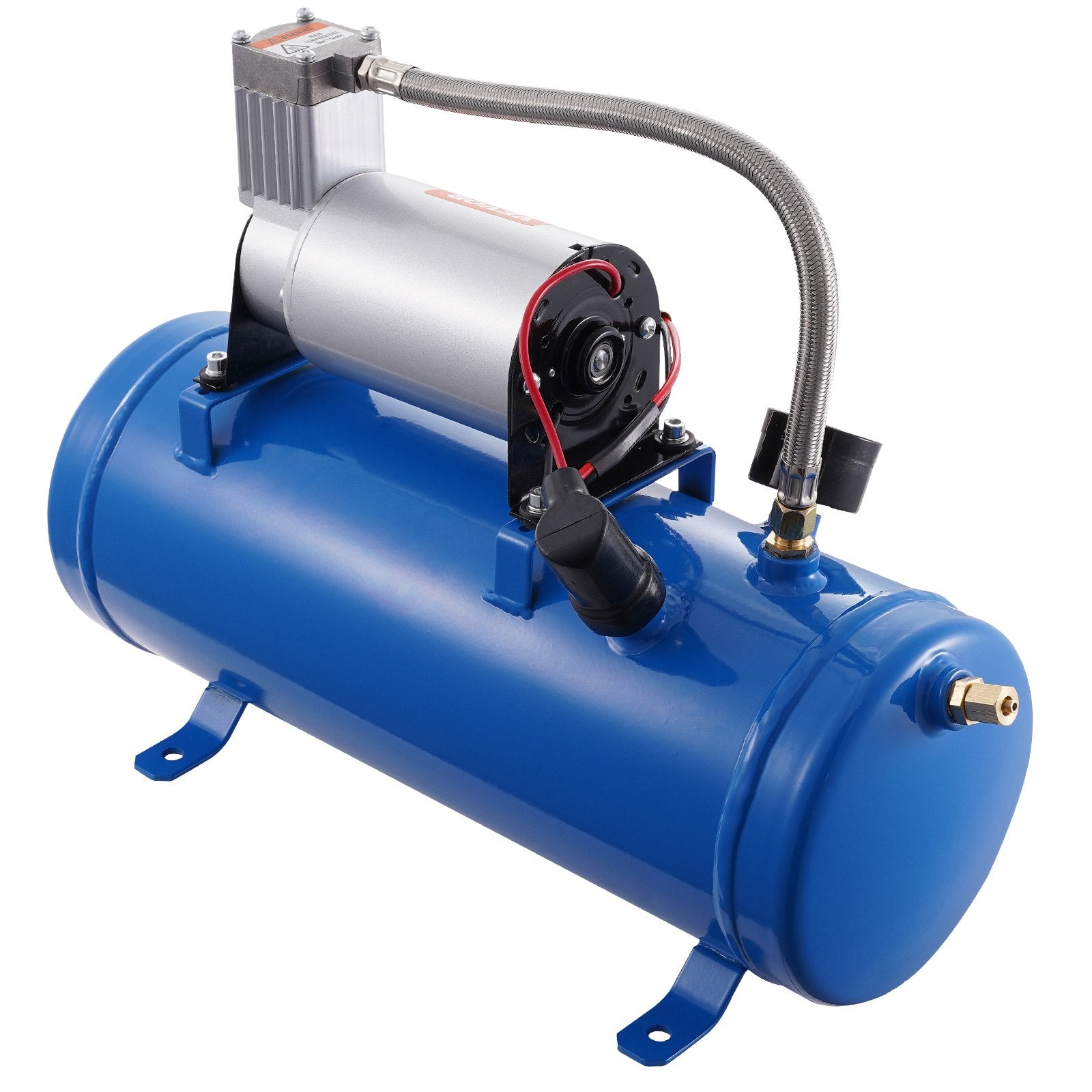 12V Air Compressor with 1.6Gal/6L Tank 120psi for Train Horns & Tire Inflation