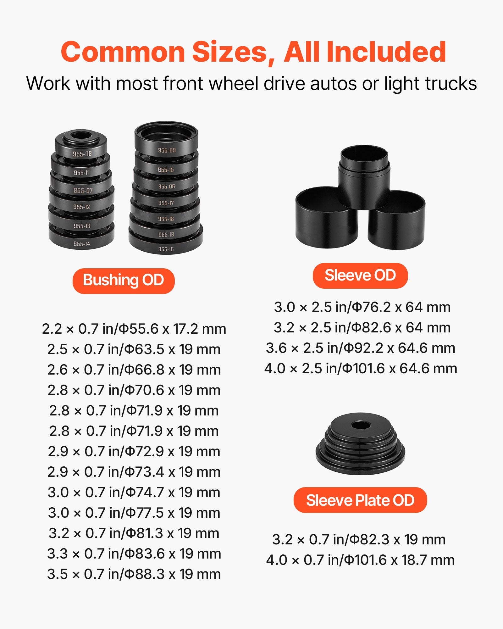 Wheel Bearing Press Kit 23PCS FWD Bearing Puller Tools with Sliding Screw & Case