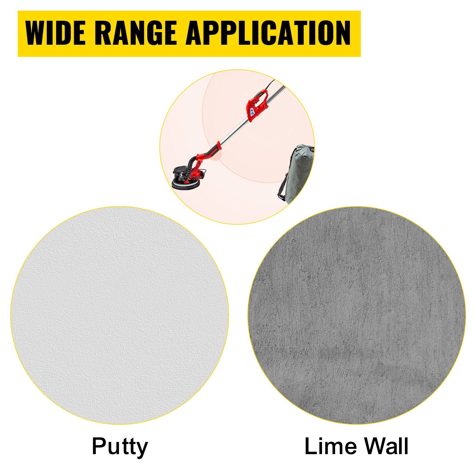 Drywall Sander 750W Electric Wall Sander 800–1750 RPM with LED Strip Light
