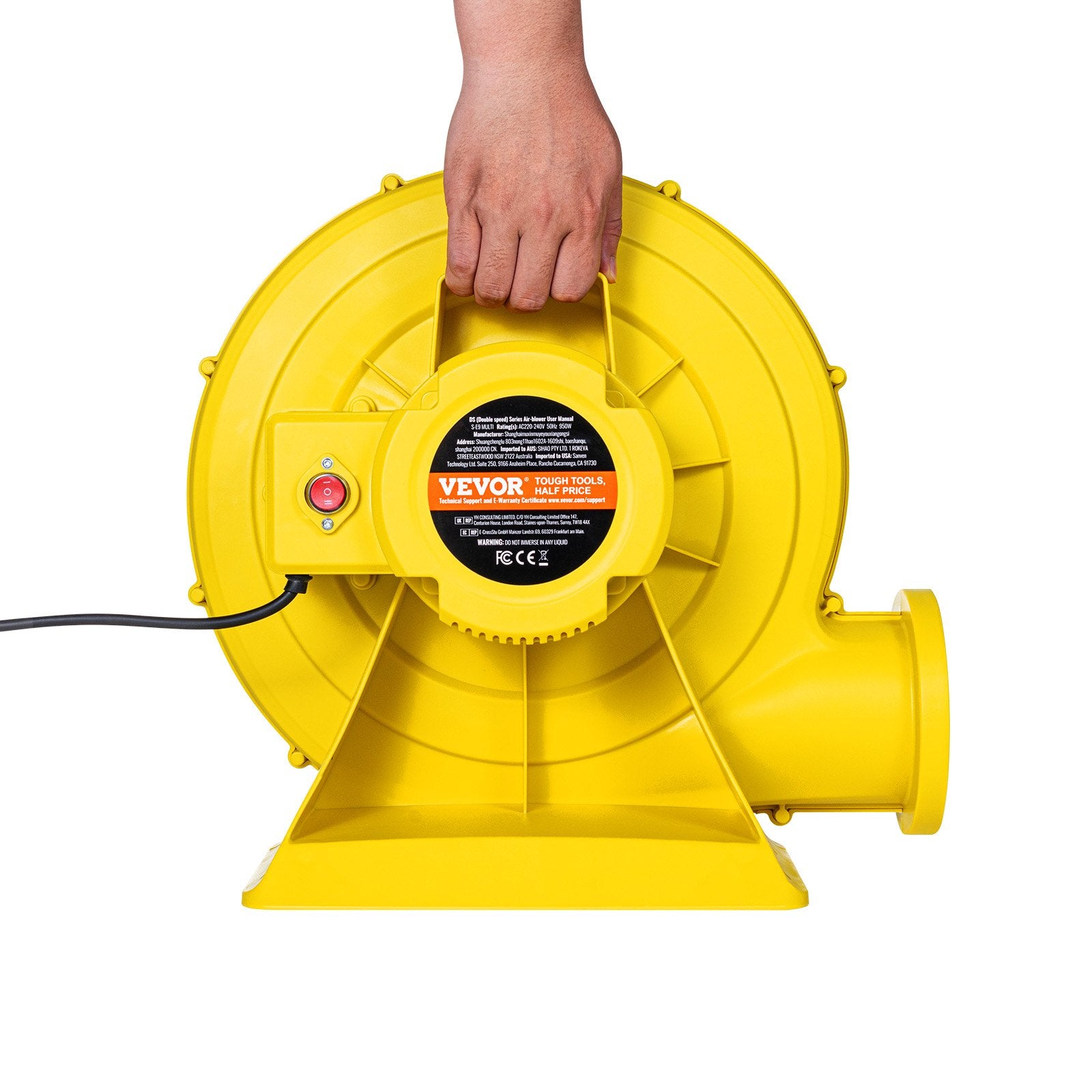 Inflatable Air Blower Pump Fan Bounce House Electric Pump Inflator Yellow