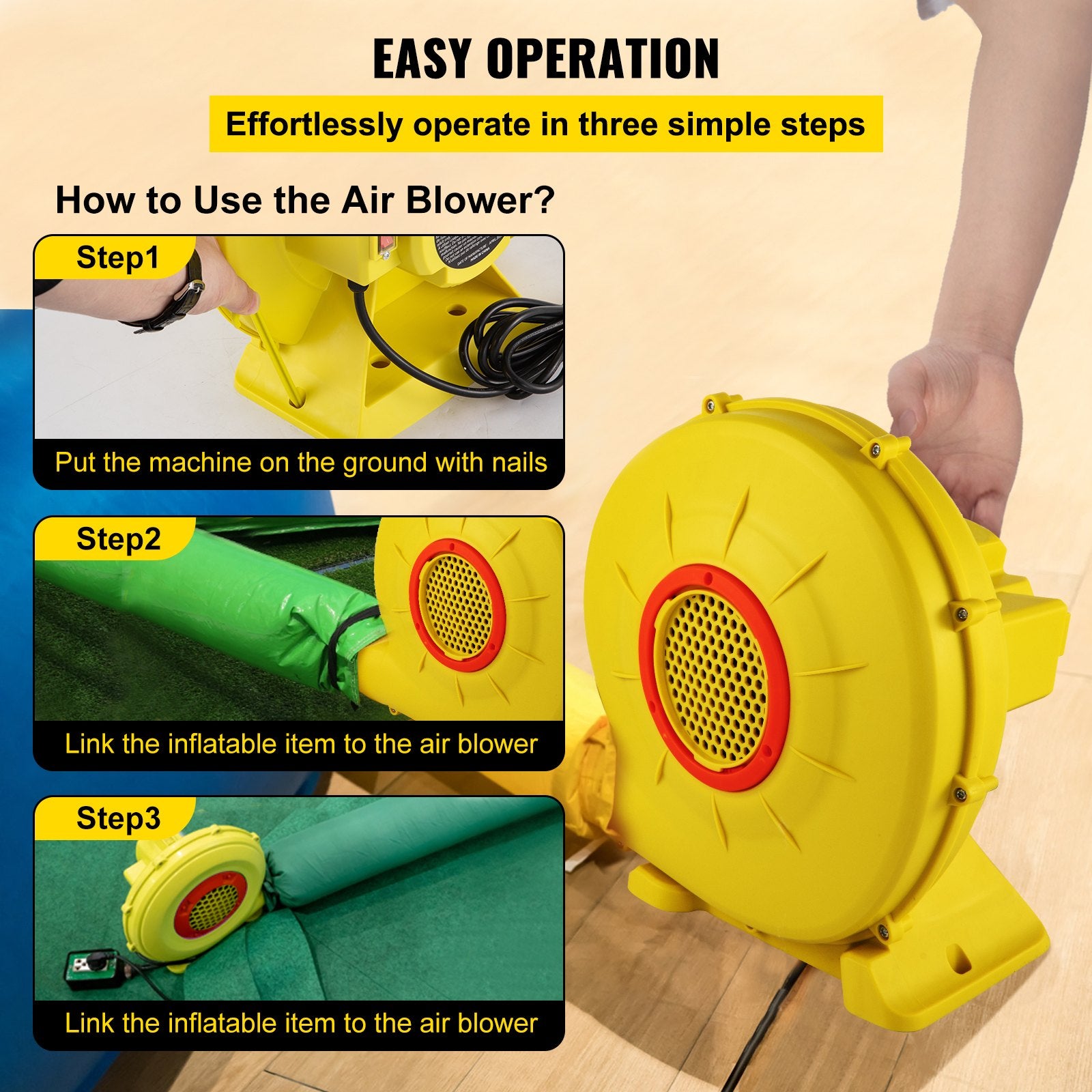 Air Blower Pump Fan 450W 0.6HP for Inflatable Bounce House Bouncy